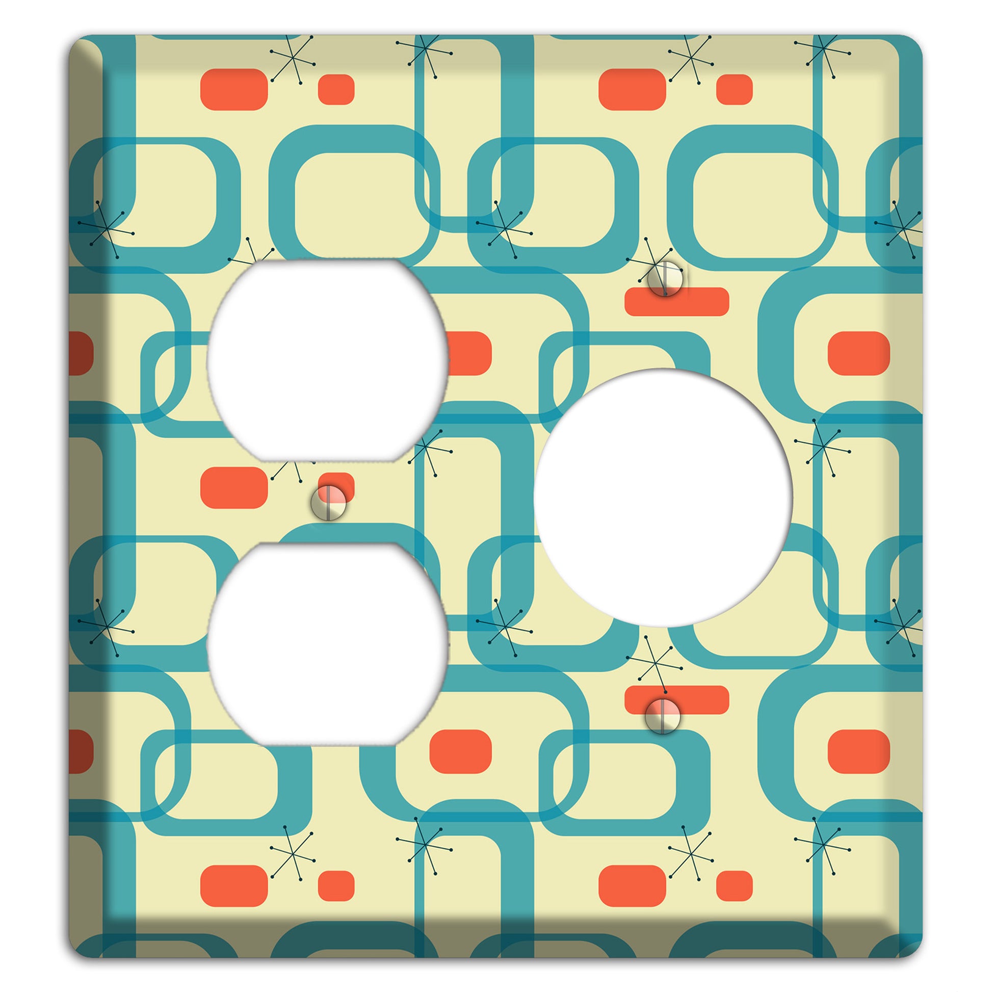 Blue and Yellow Oval Duplex / Receptacle Wallplate