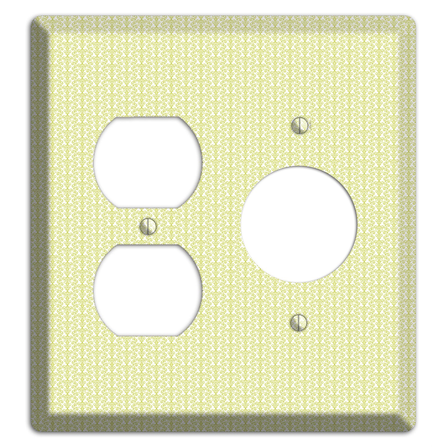 Olive Tiny Toile Half Drop Duplex / Receptacle Wallplate
