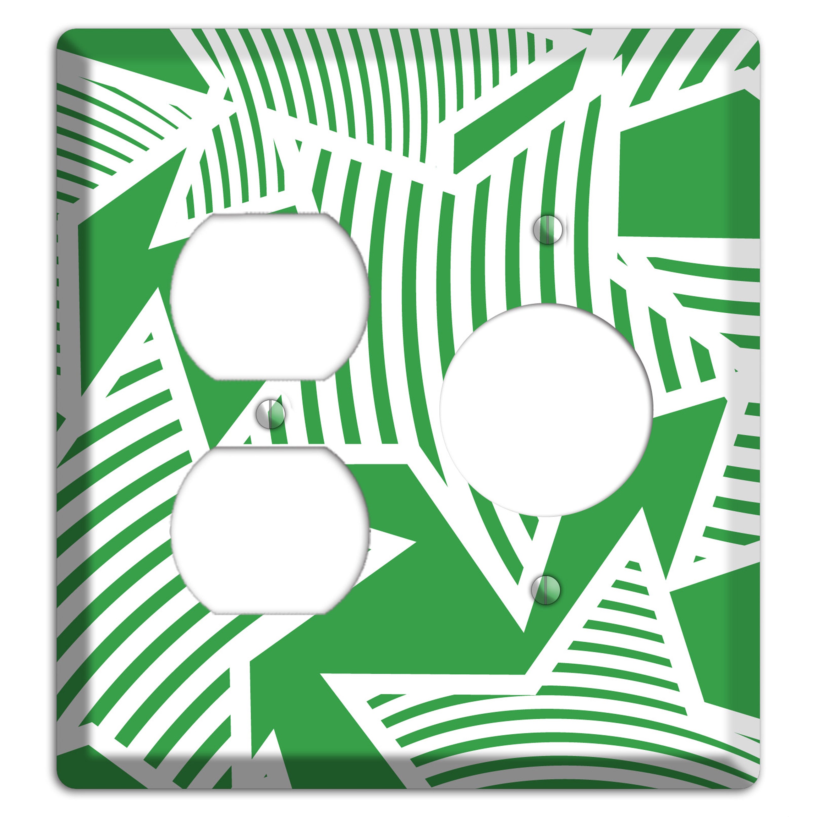 Green with Large White Stars Duplex / Receptacle Wallplate