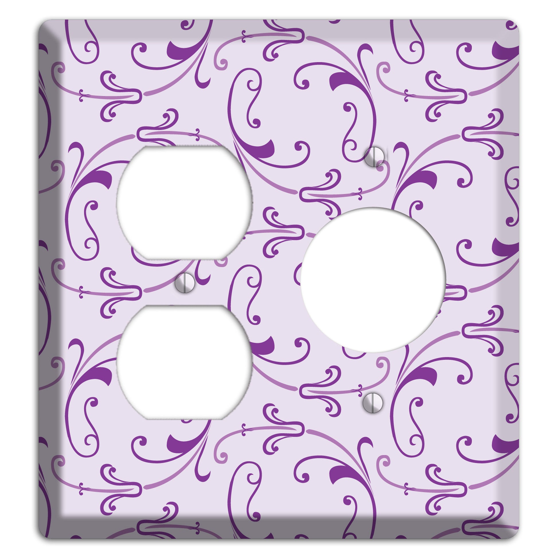 Lilac Victorian Sprig Duplex / Receptacle Wallplate