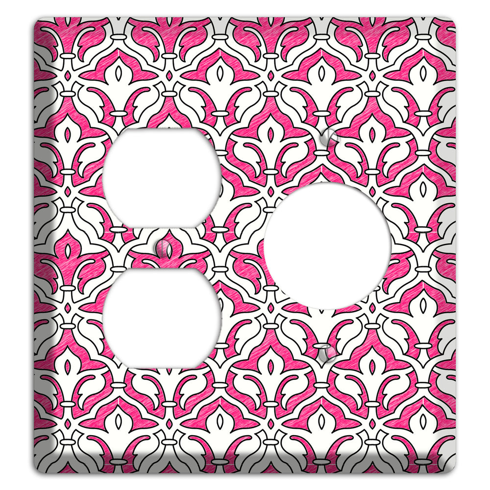 Pink Scallop Tapestry Duplex / Receptacle Wallplate