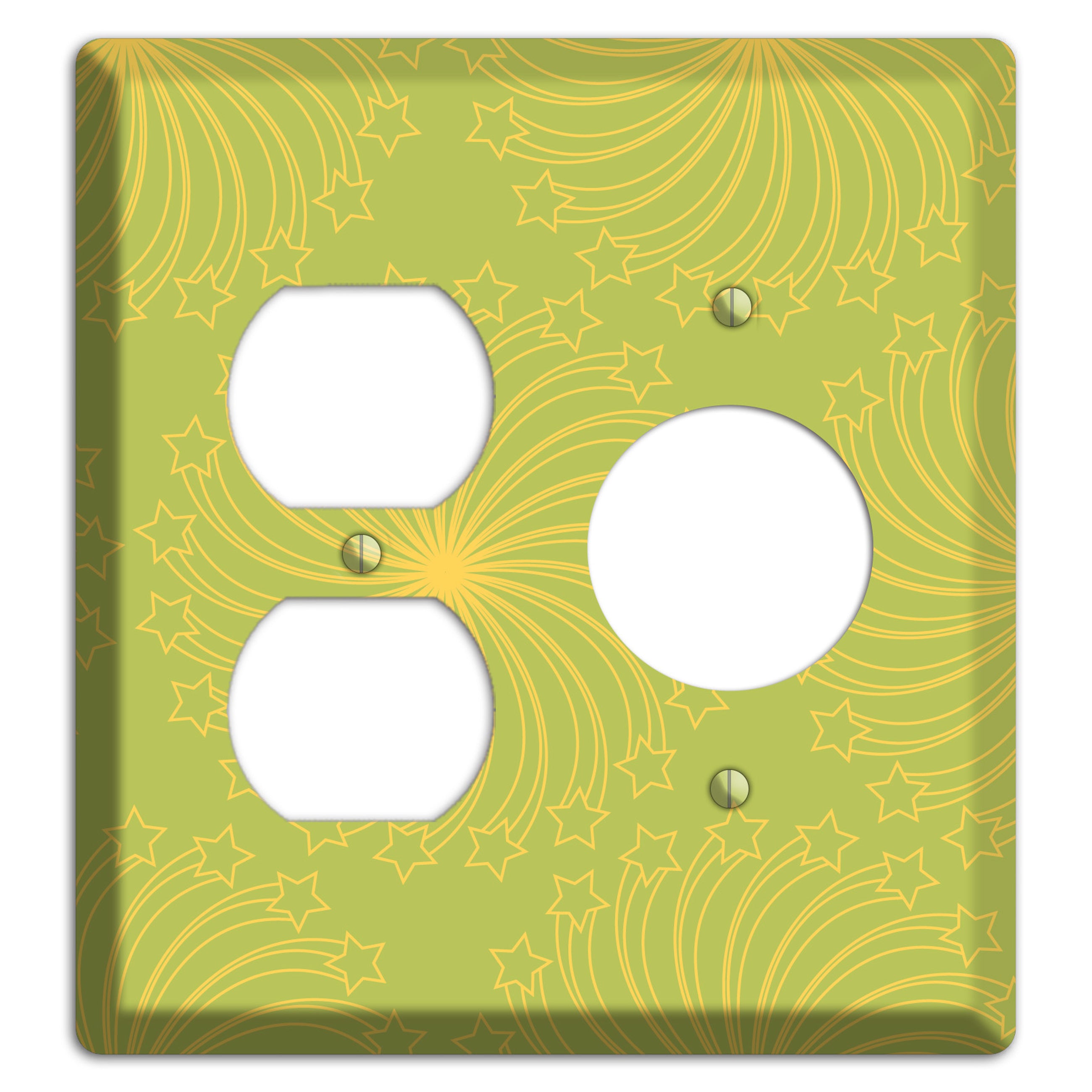 Multi Lime Star Swirl Duplex / Receptacle Wallplate