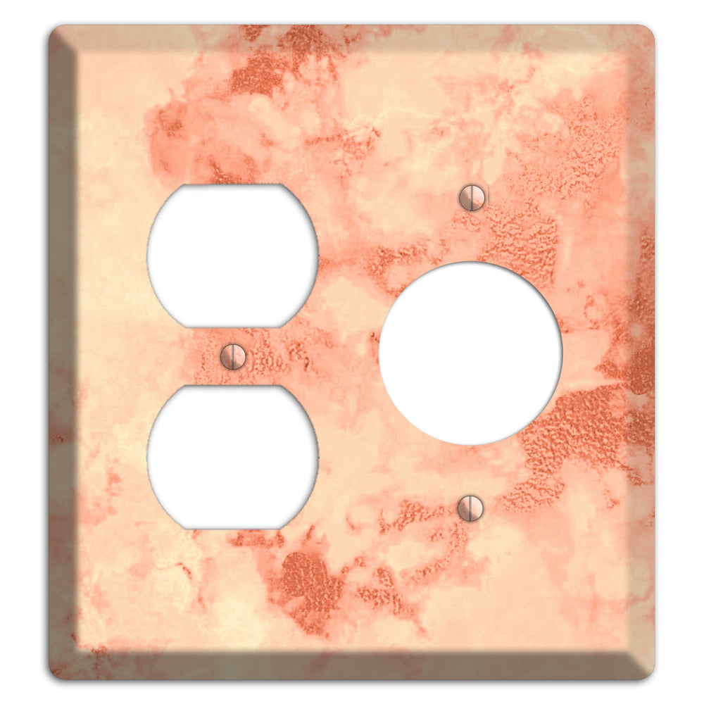 Apricot Peach Marble Duplex / Receptacle Wallplate