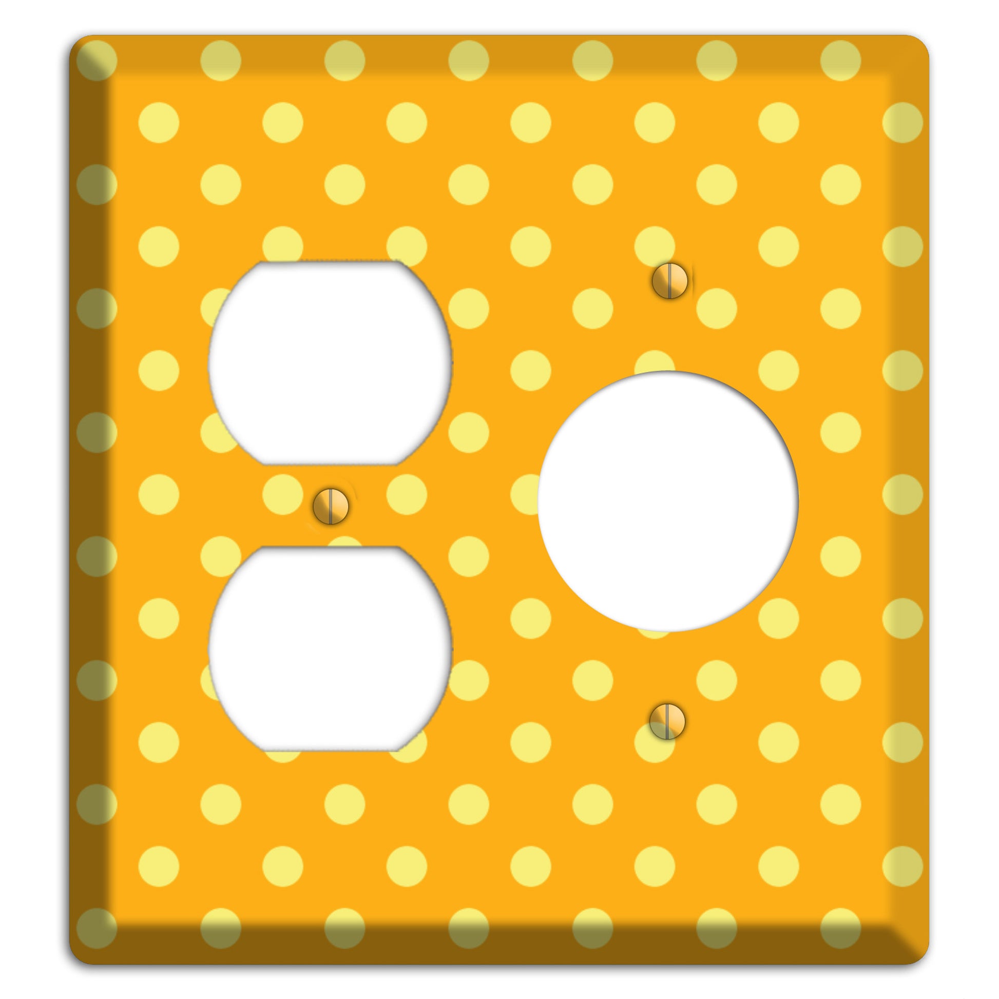 Orange and Yellow Polka Dot Duplex / Receptacle Wallplate
