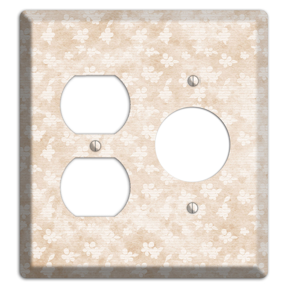 White Linen Neutral Texture Duplex / Receptacle Wallplate