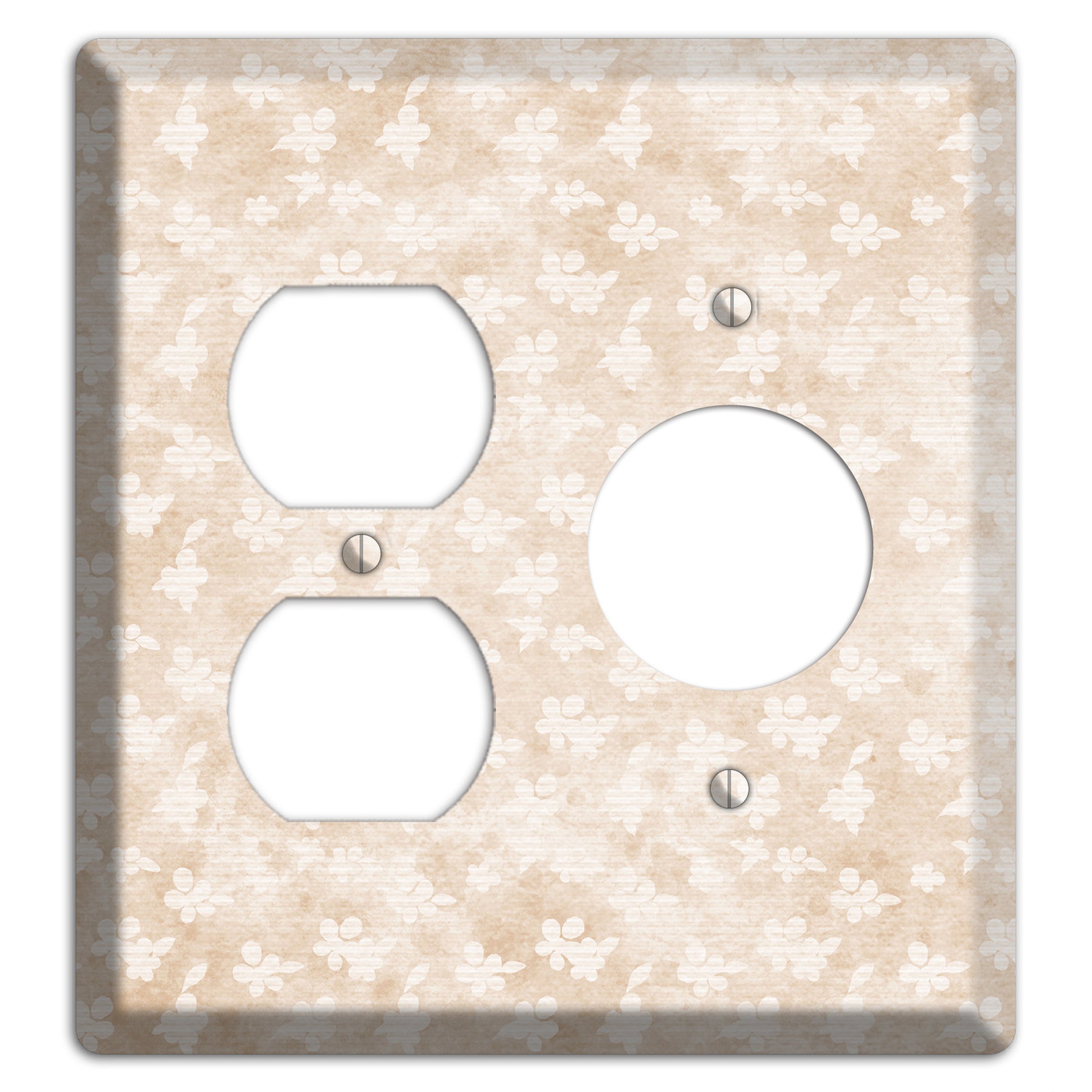 White Linen Neutral Texture Duplex / Receptacle Wallplate