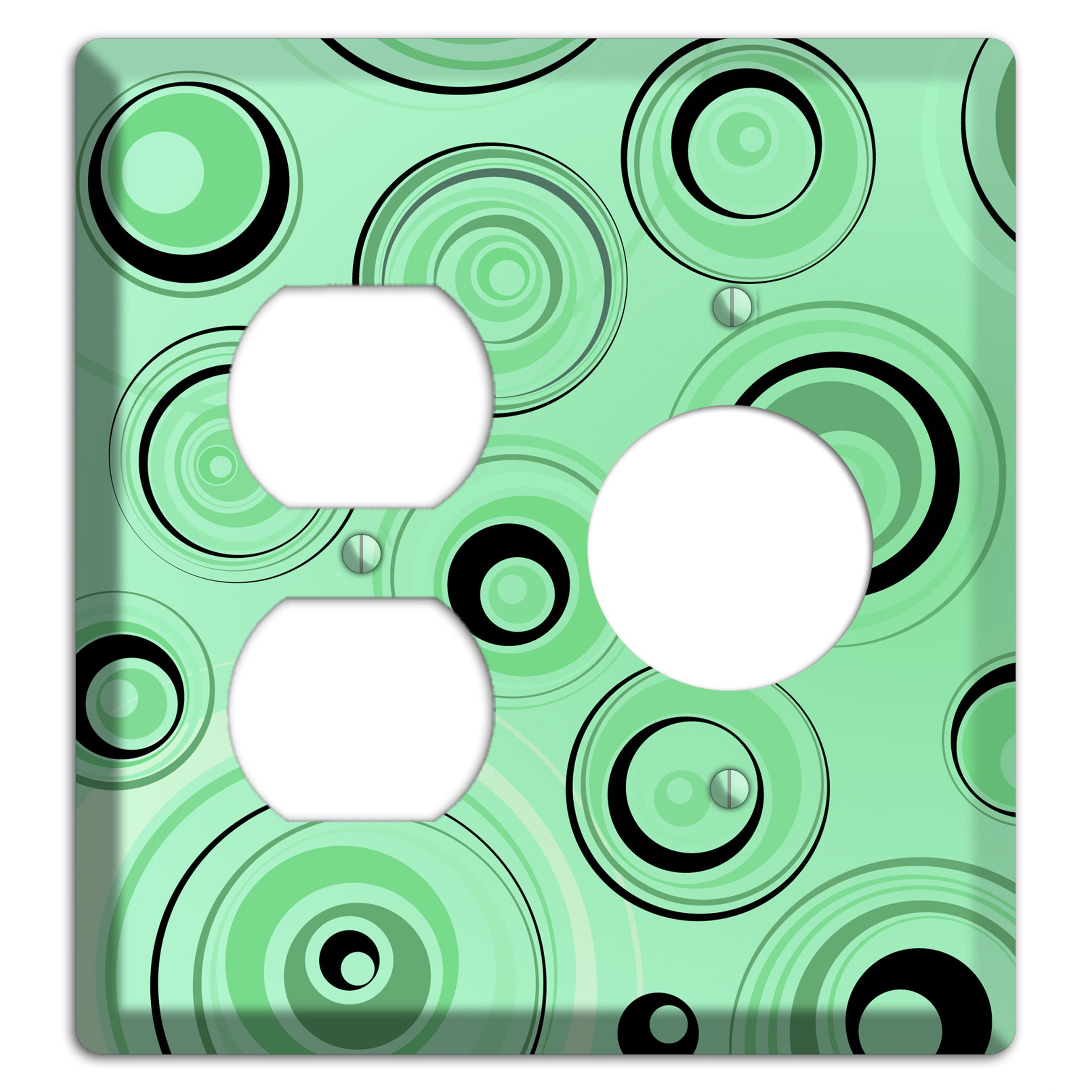 Mint Green Circles Duplex / Receptacle Wallplate
