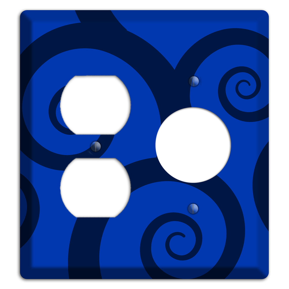 Blue Large Swirl Duplex / Receptacle Wallplate