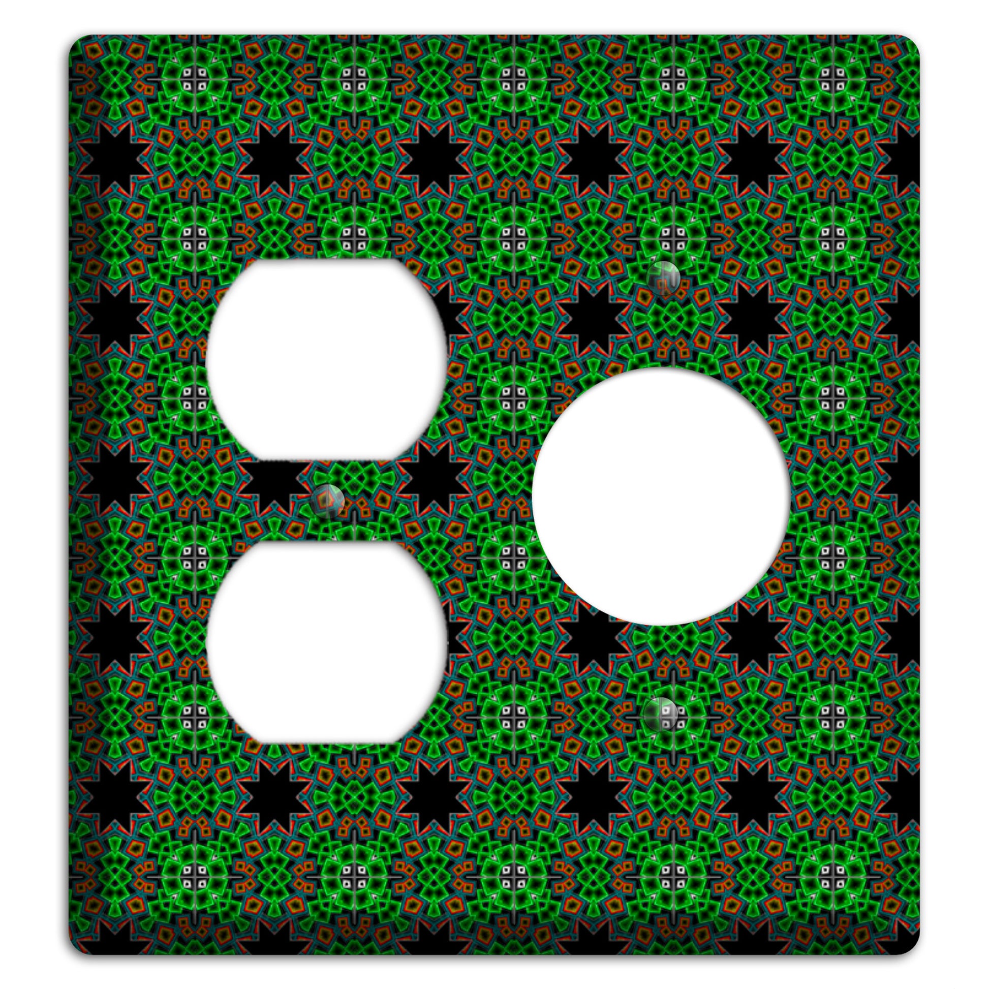 Green Foulard 2 Duplex / Receptacle Wallplate