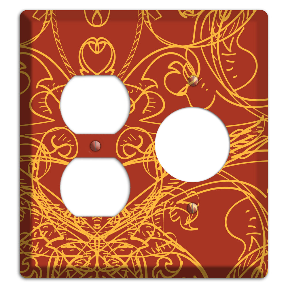 Red Deco Sketch Duplex / Receptacle Wallplate