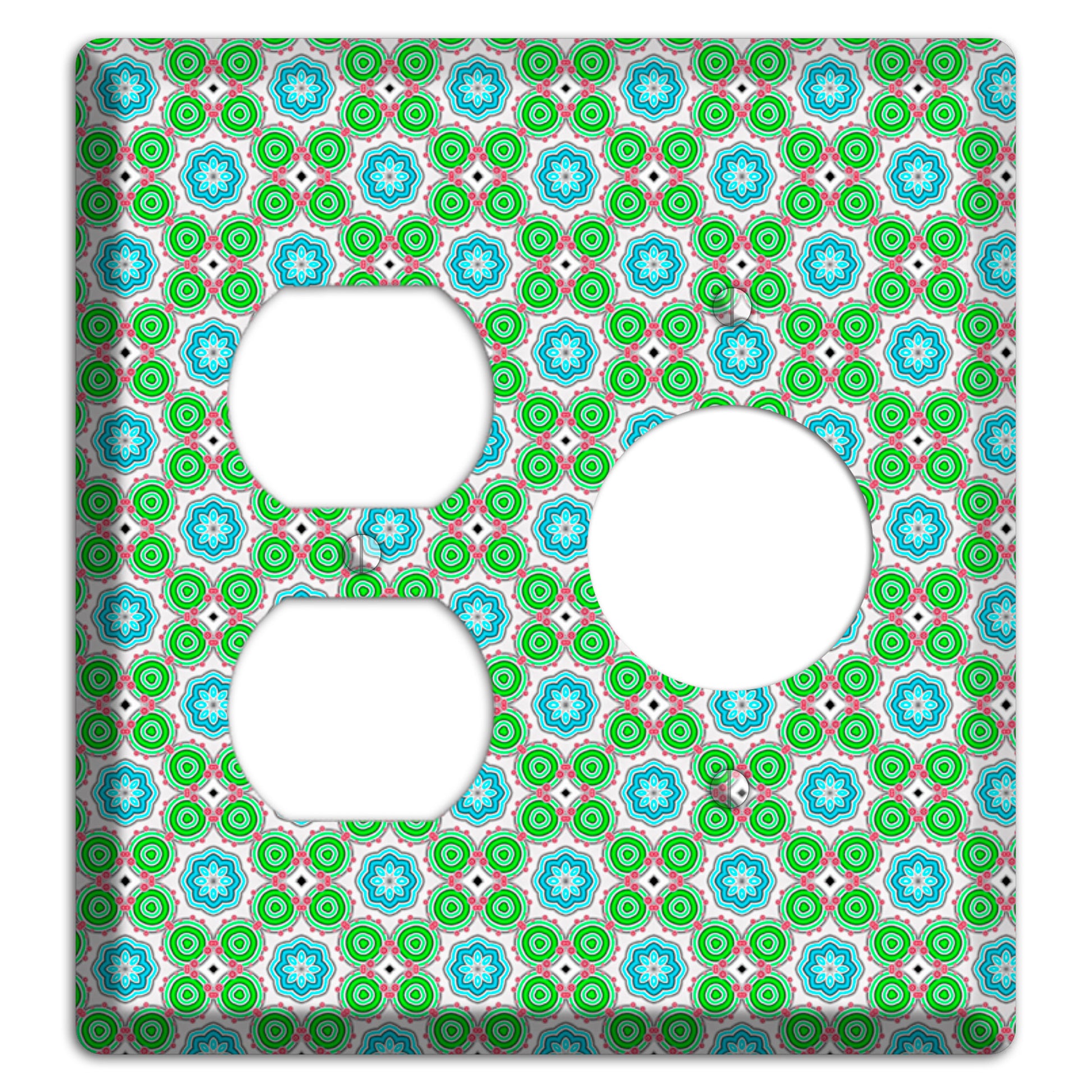 Green Foulard 5 Duplex / Receptacle Wallplate