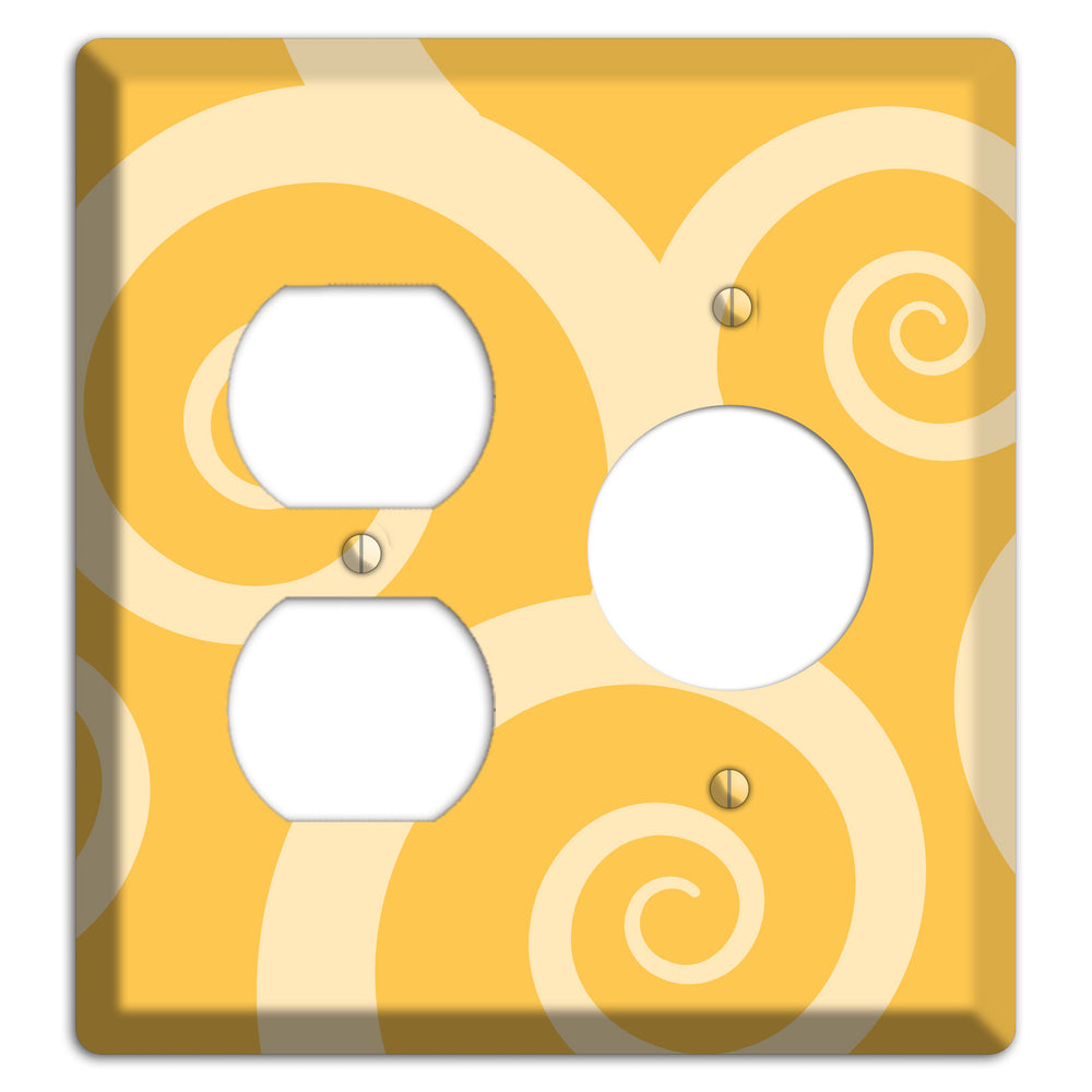 Yellow Tones Large Swirl Duplex / Receptacle Wallplate