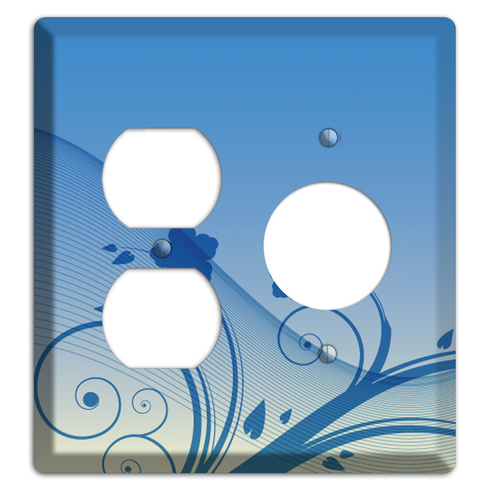 Blue Swirls Duplex / Receptacle Wallplate