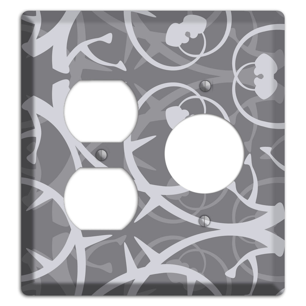 Grey Abstract Swirl Duplex / Receptacle Wallplate