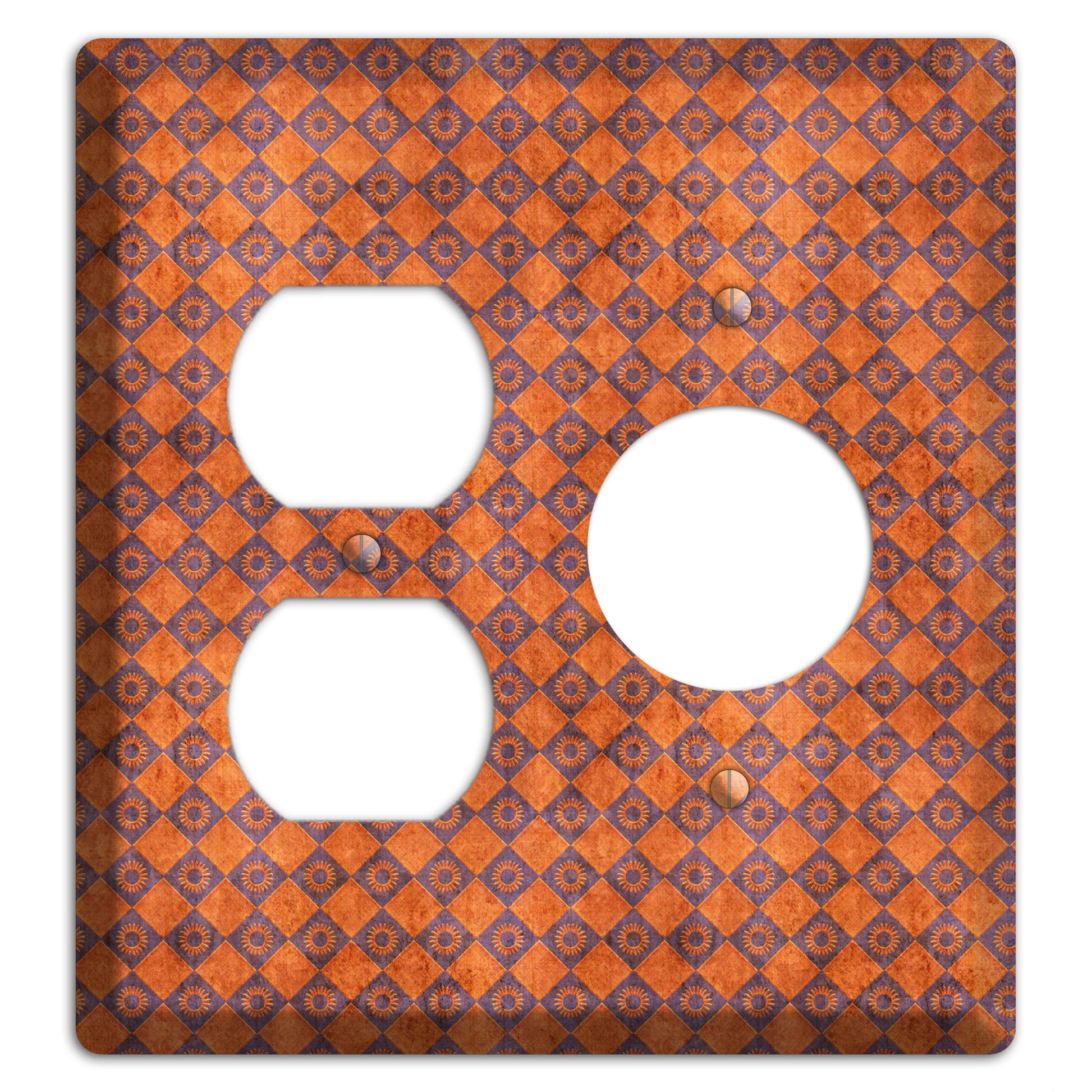 Red Diamond Circles 2 Duplex / Receptacle Wallplate