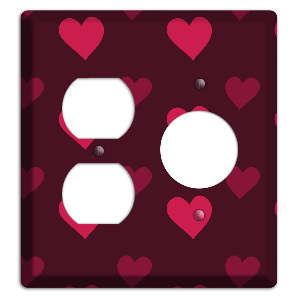 Tiled Large Hearts Duplex / Receptacle Wallplate