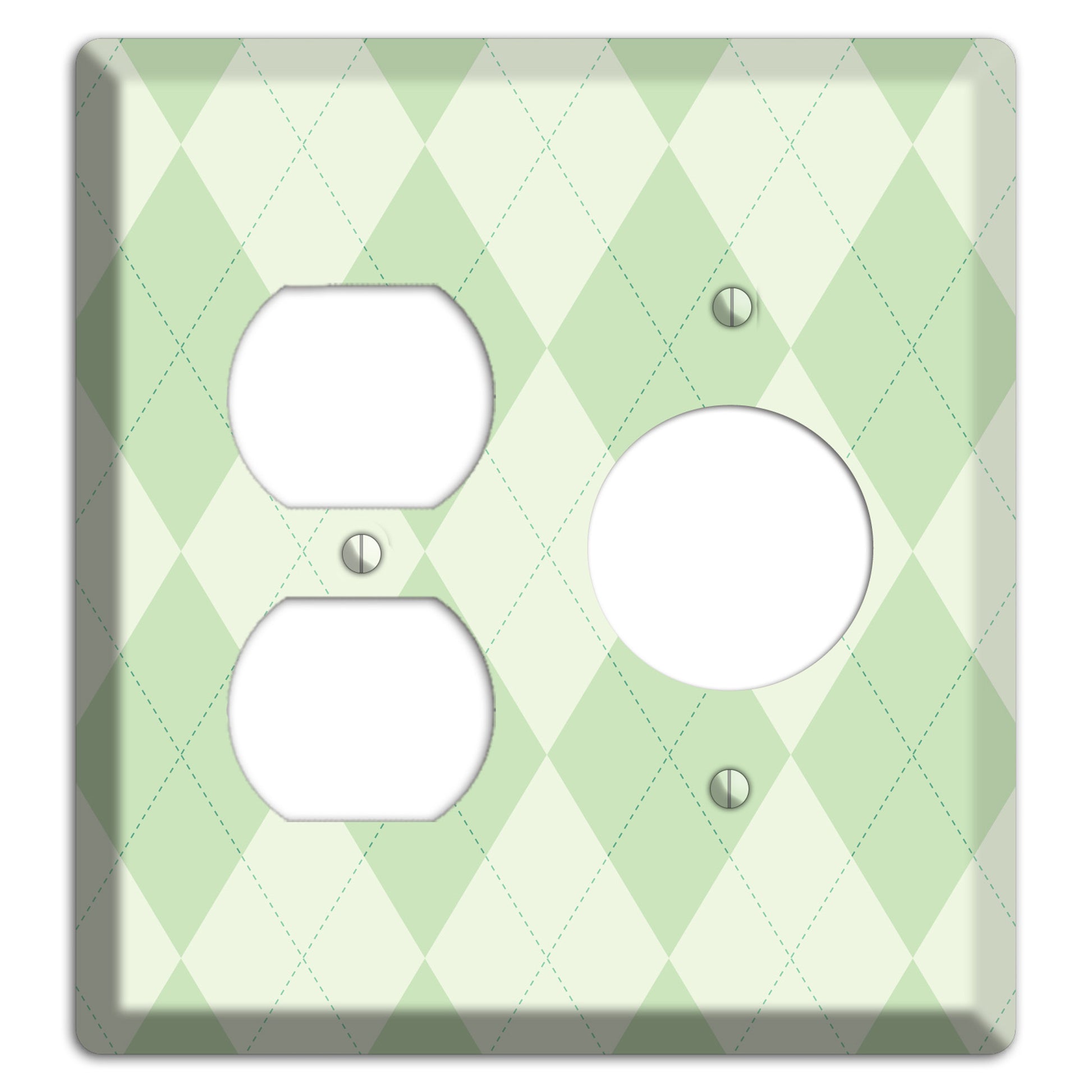Light Green Argyle Duplex / Receptacle Wallplate
