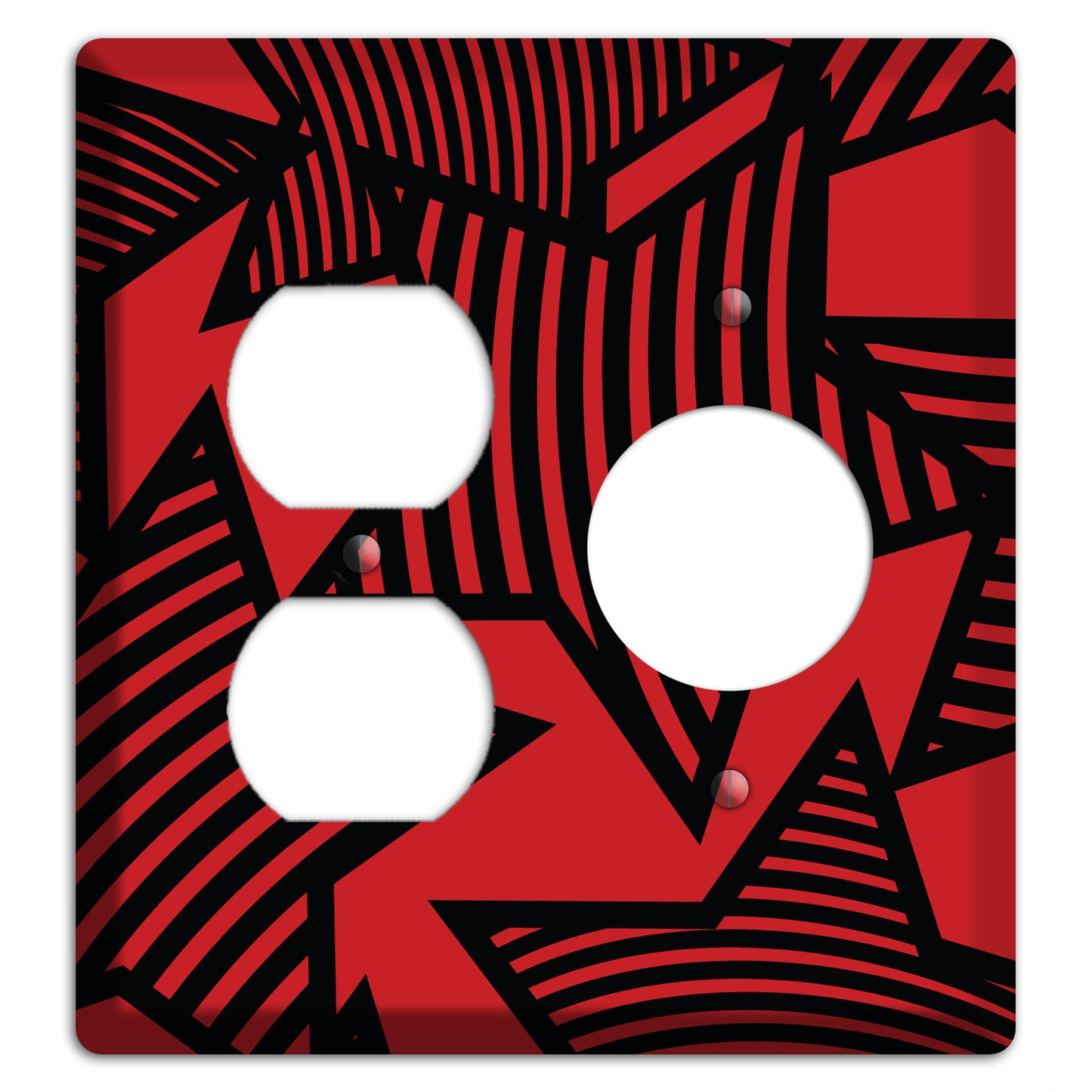 Red with Large Black Stars Duplex / Receptacle Wallplate