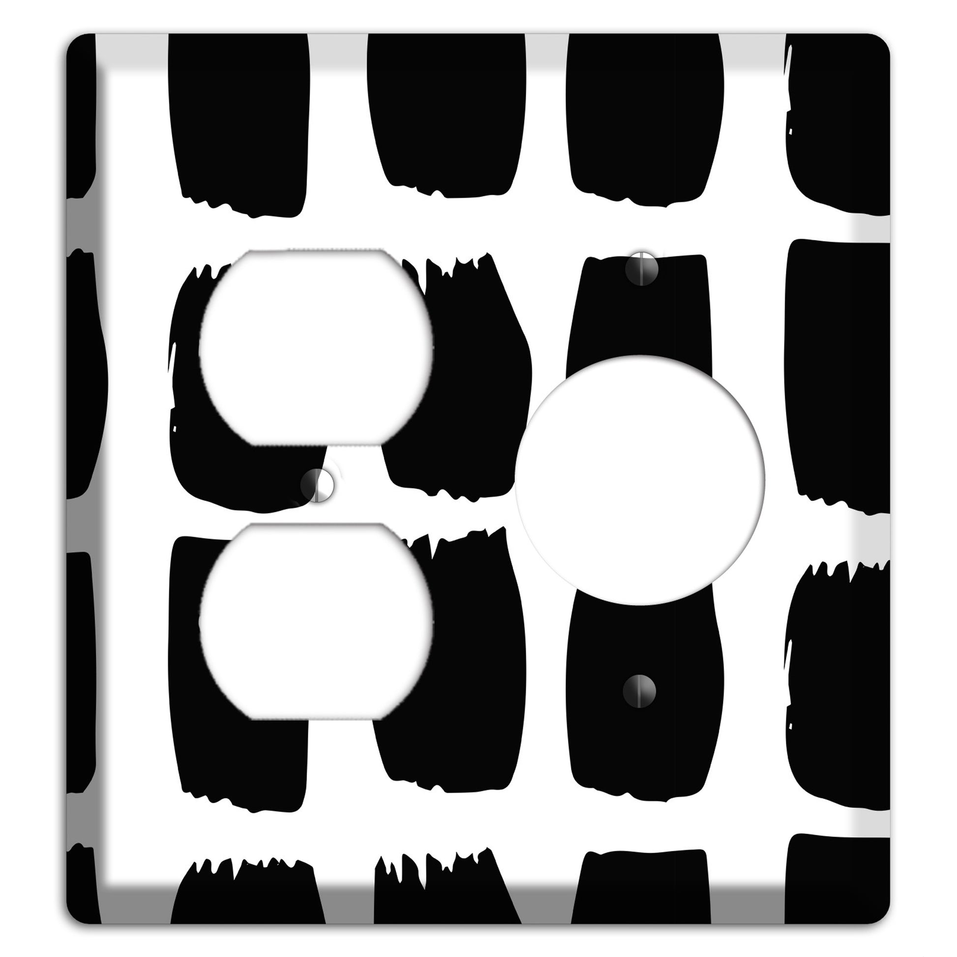 Ink Brushstrokes 7 Duplex / Receptacle Wallplate