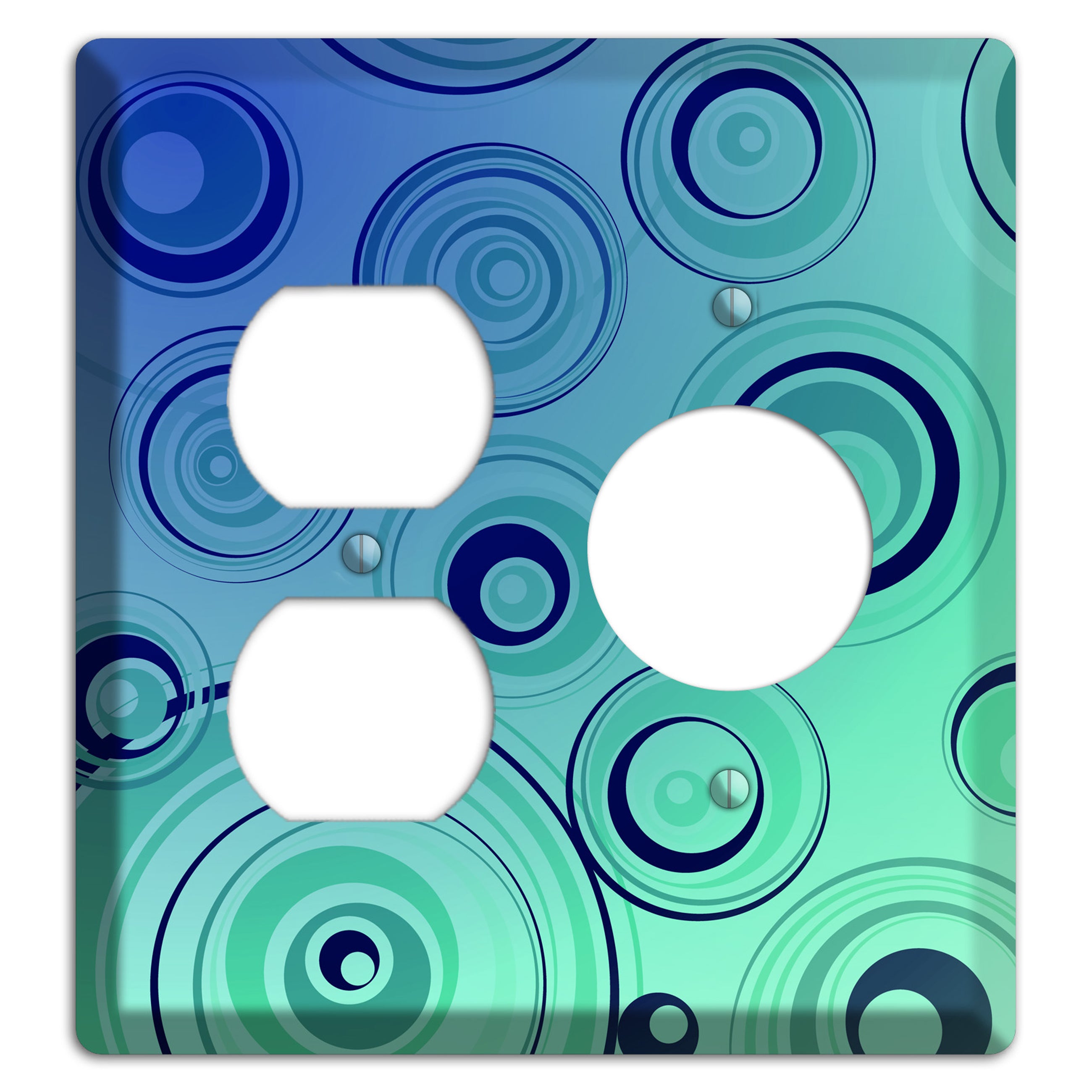 Blue and Green Circles Duplex / Receptacle Wallplate