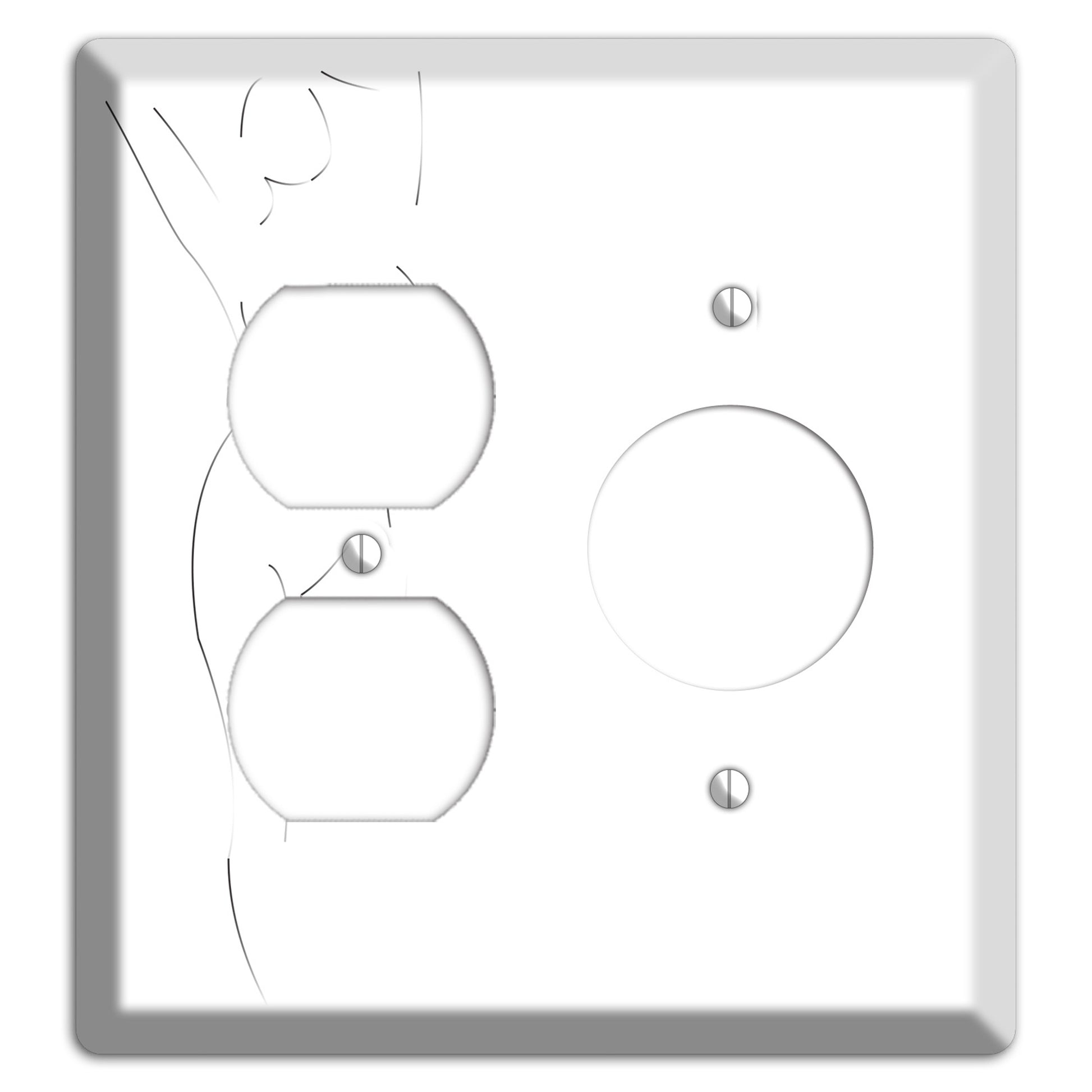 Abstract Nude Duplex / Receptacle Wallplate