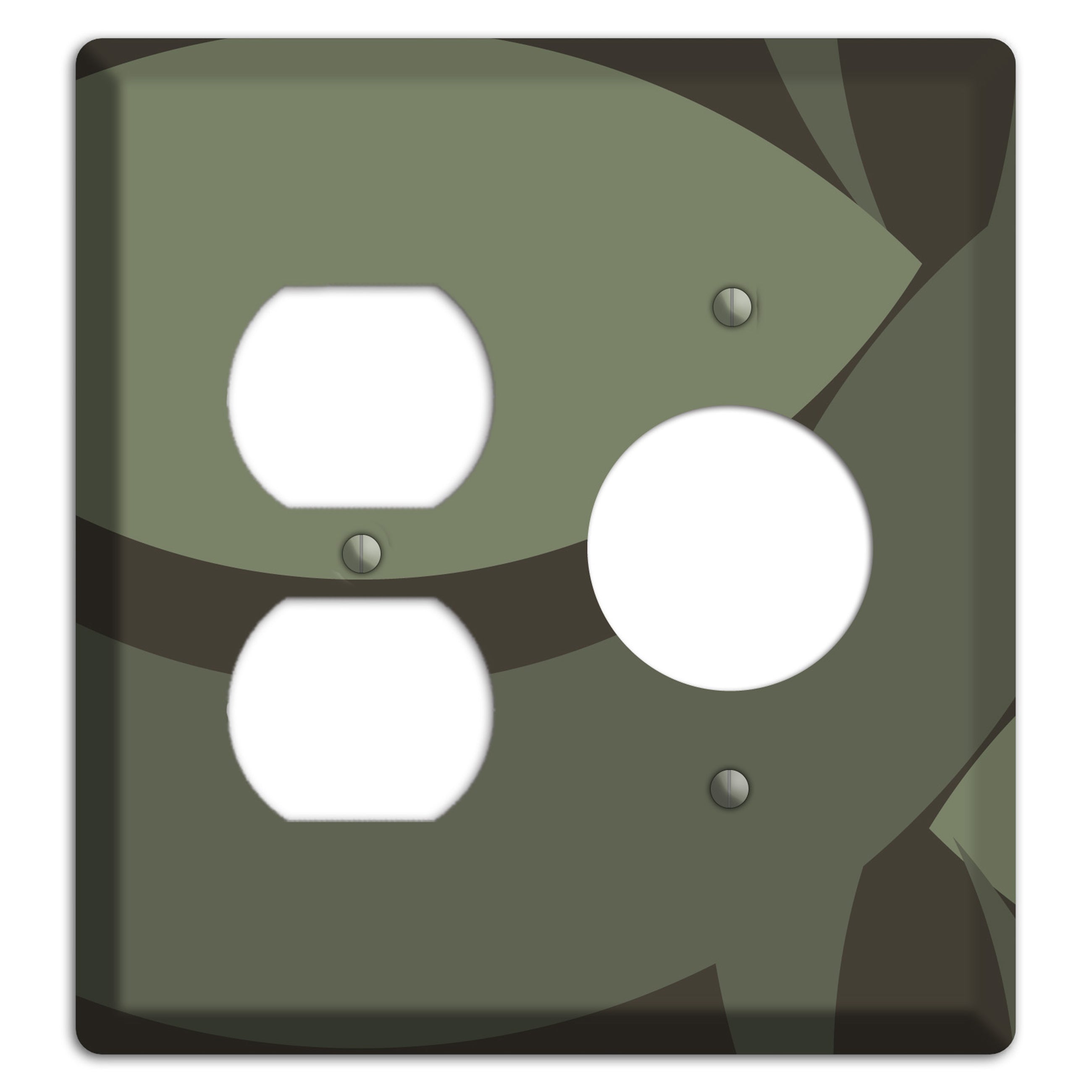 Olive Abstract Duplex / Receptacle Wallplate