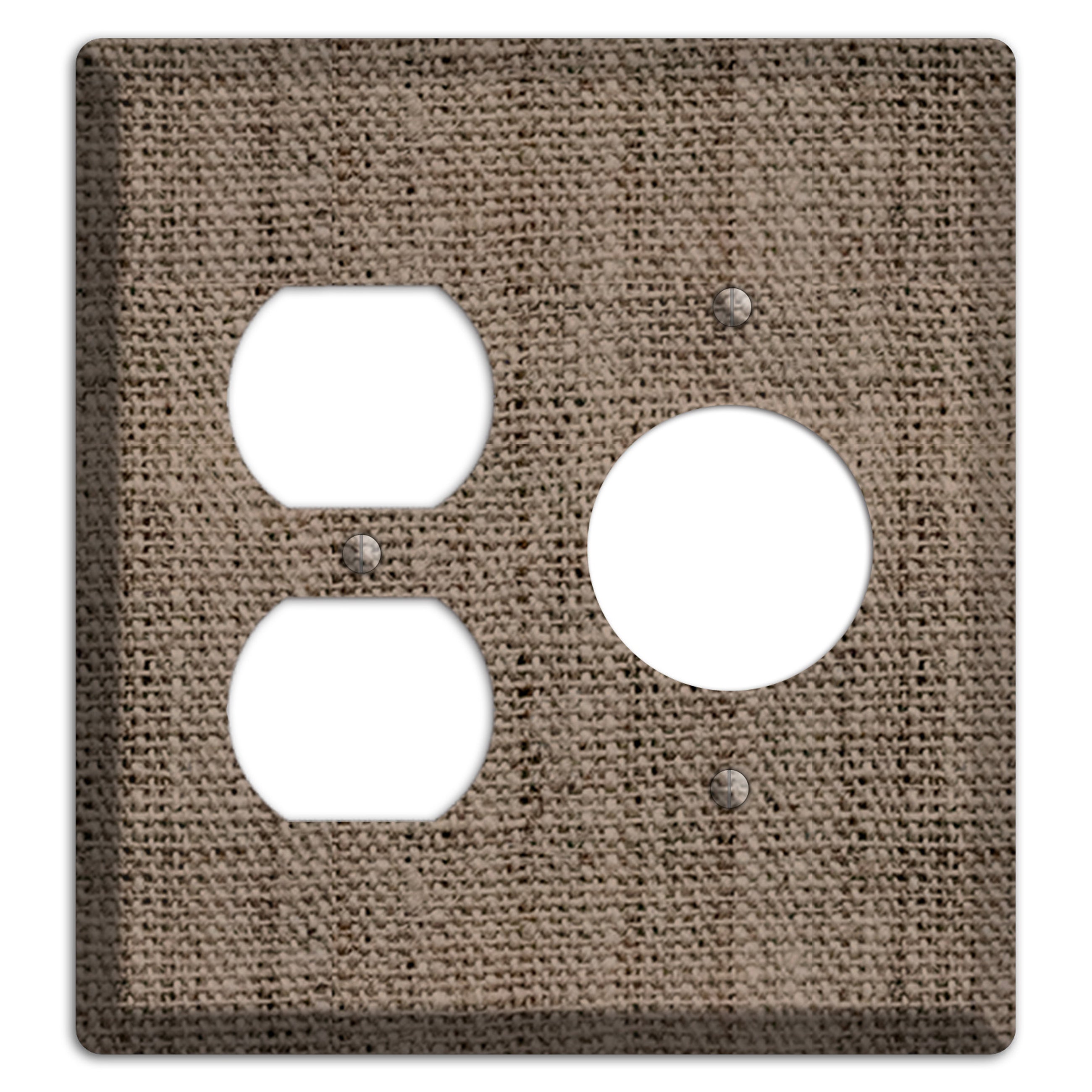 Coffee Burlap Duplex / Receptacle Wallplate