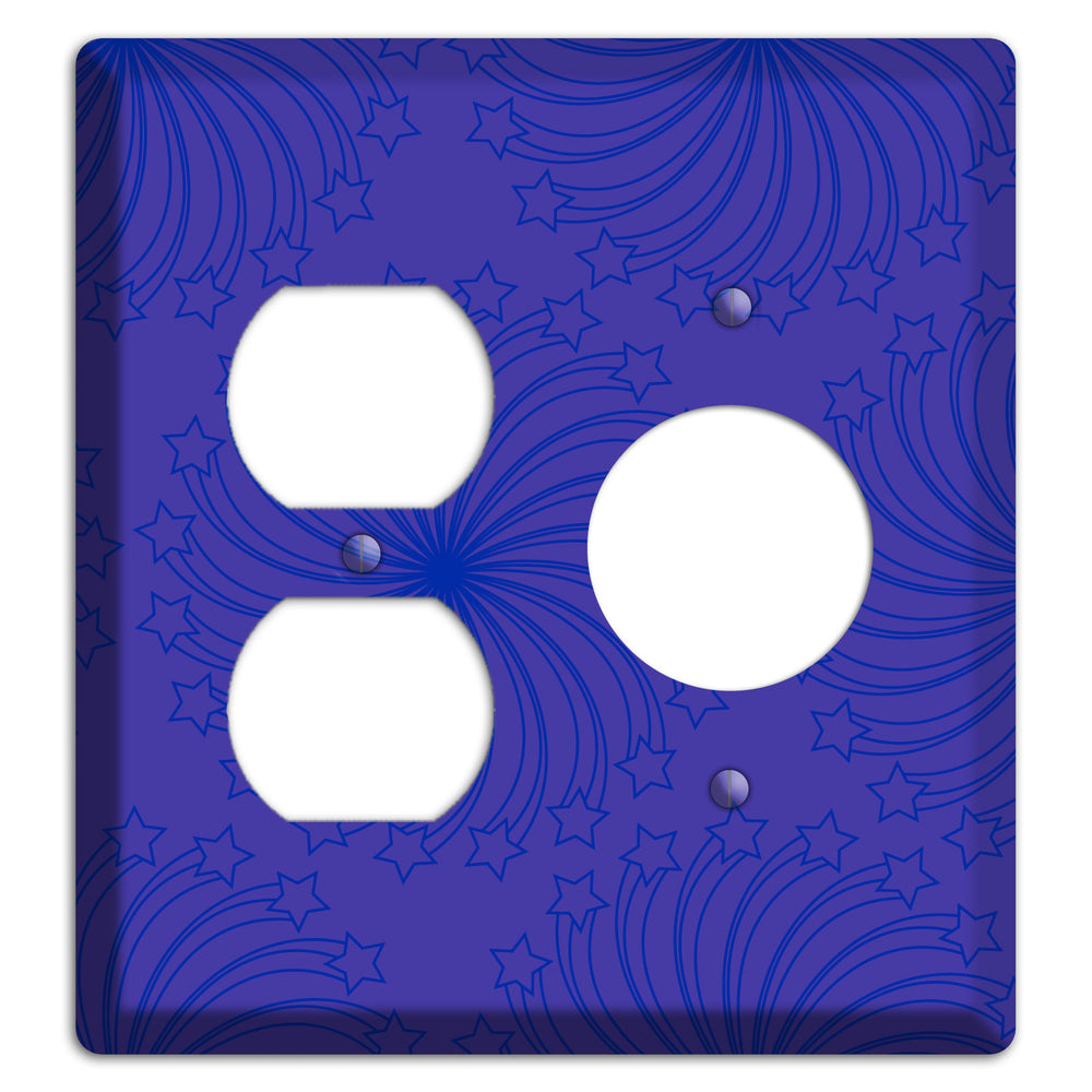 Multi Purple Star Swirl Duplex / Receptacle Wallplate