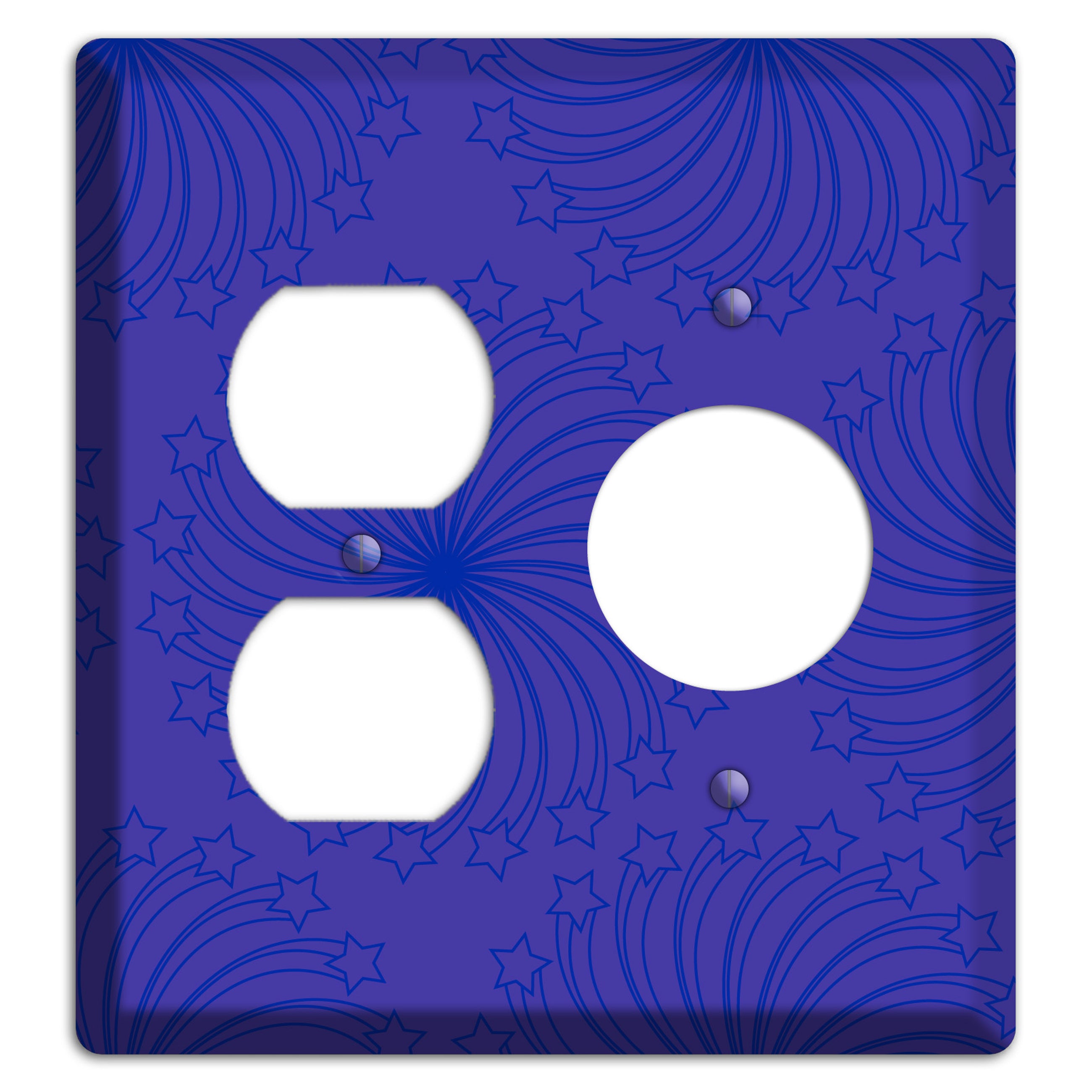 Multi Purple Star Swirl Duplex / Receptacle Wallplate