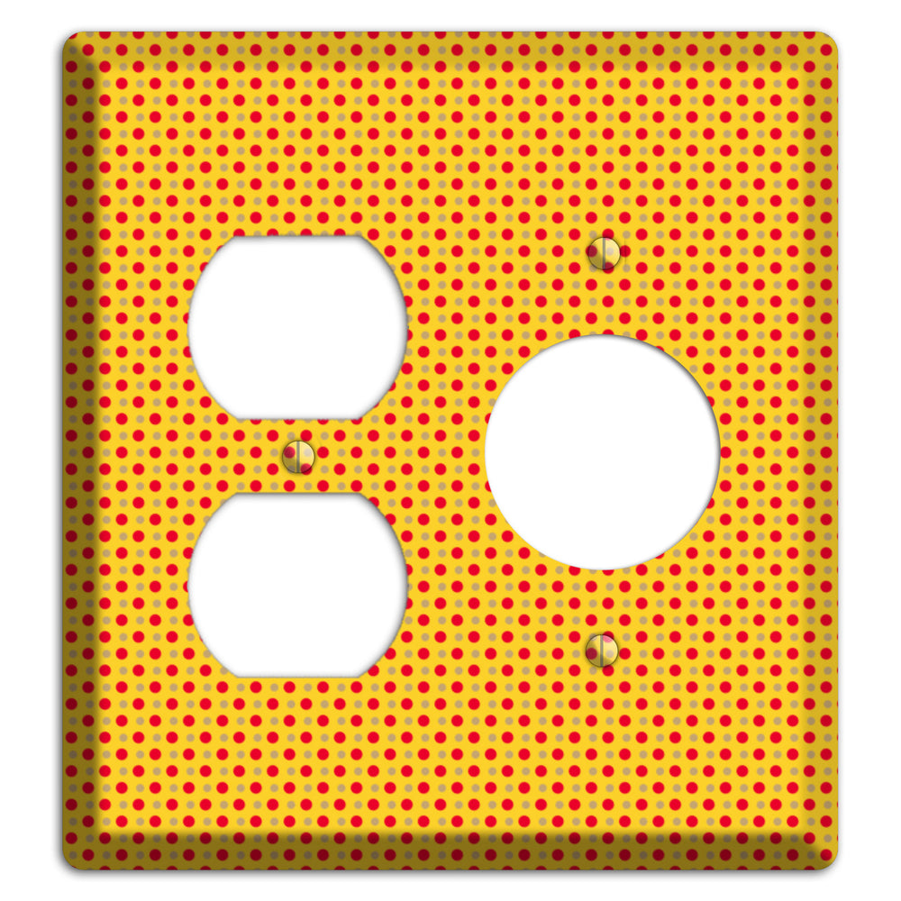 Orange with Maroon Tiny Polka Dots Duplex / Receptacle Wallplate