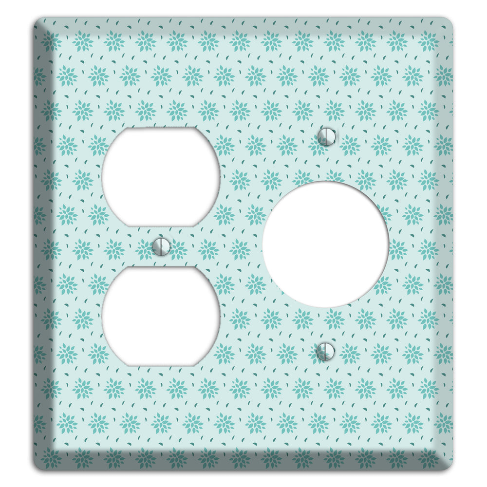 Soft Blue Calico Duplex / Receptacle Wallplate