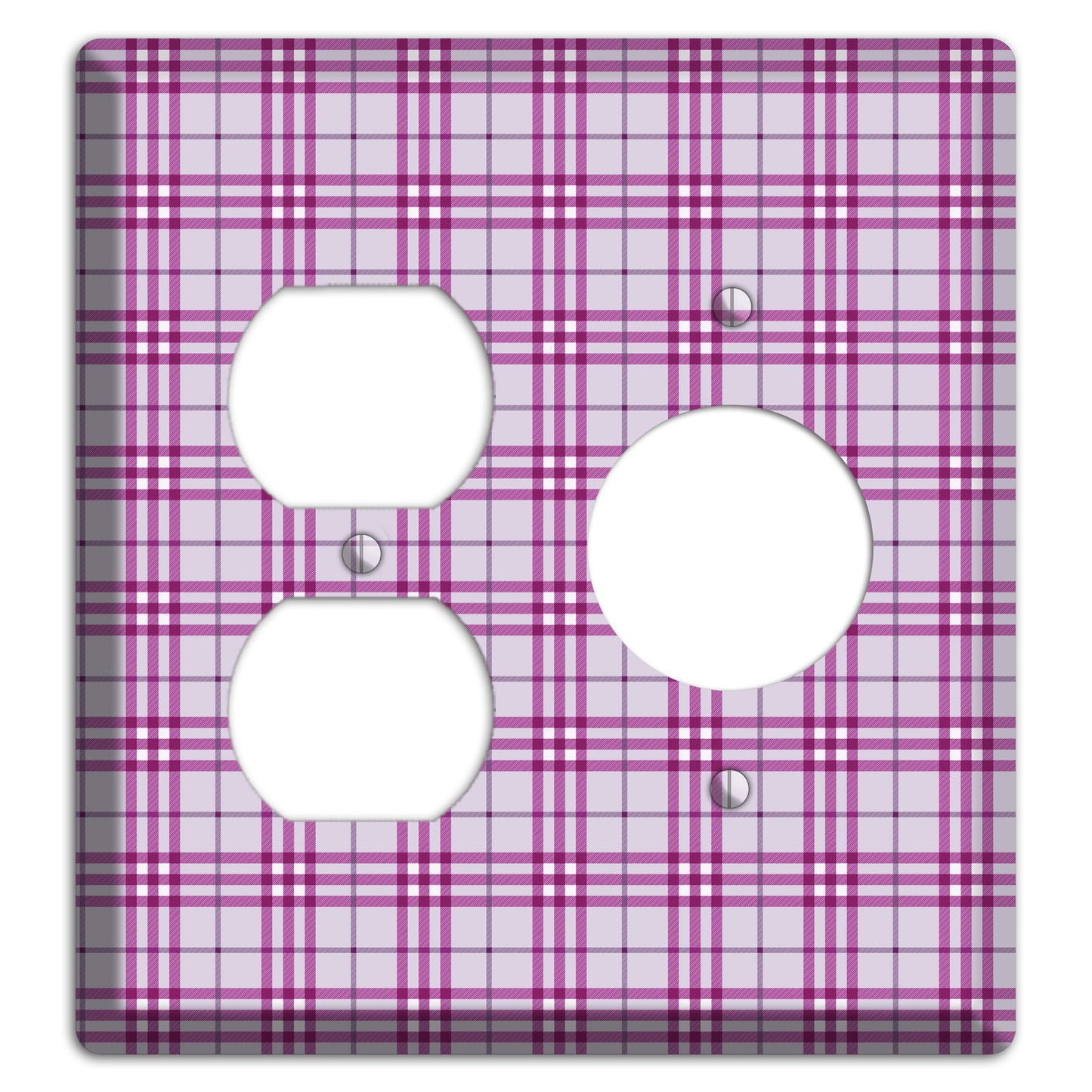 Purple Plaid Duplex / Receptacle Wallplate