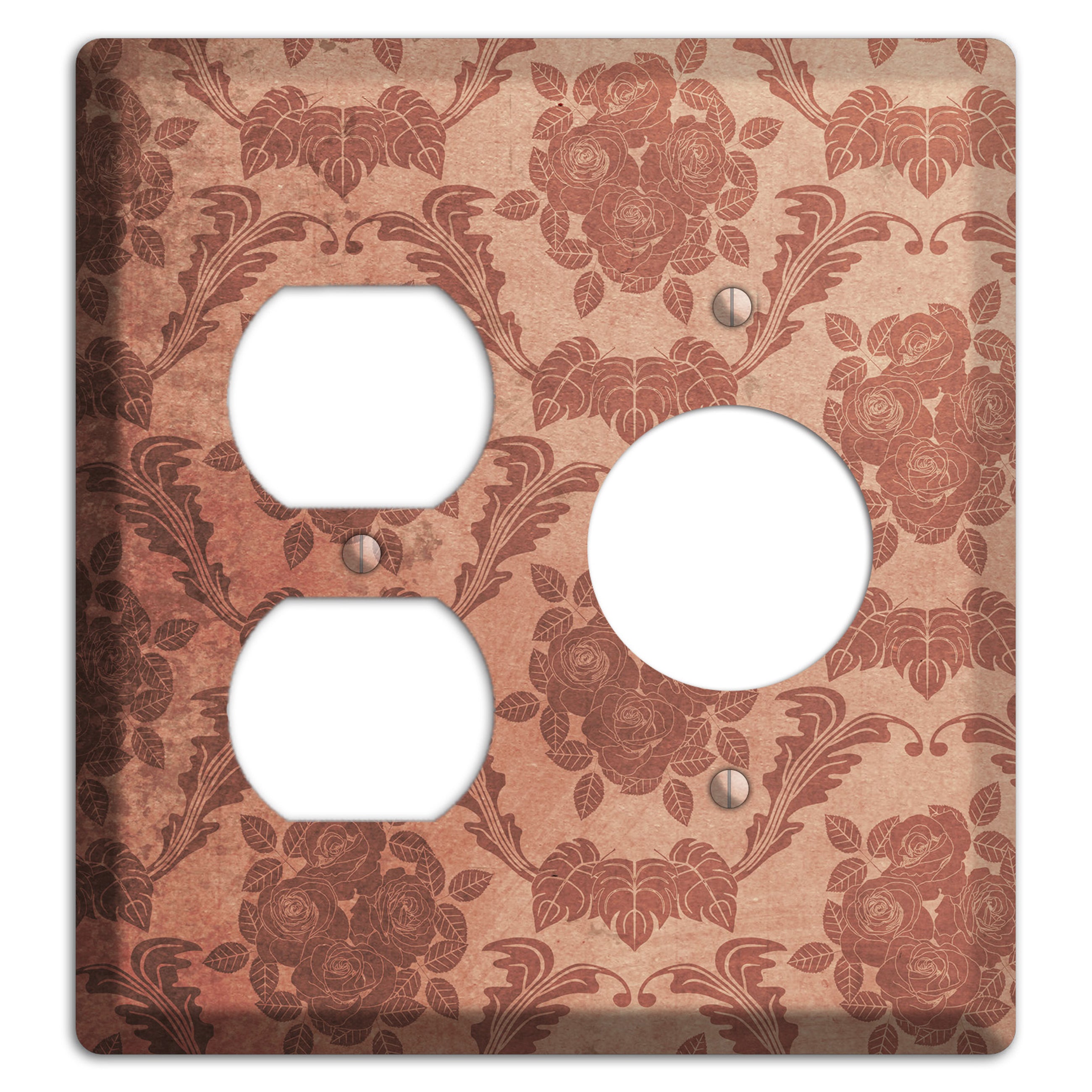 Old Rose Vintage Rose Damask Duplex / Receptacle Wallplate