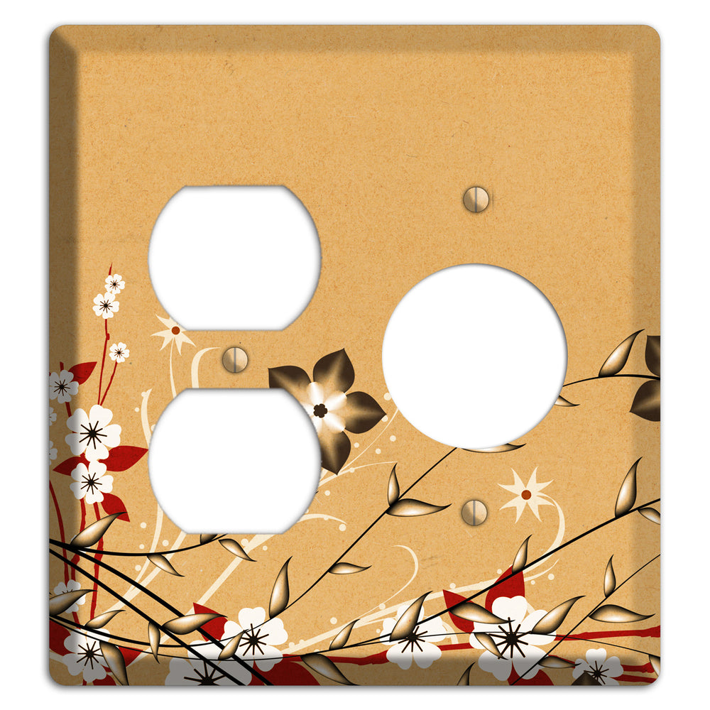 Delicate Red Flowers 2 Duplex / Receptacle Wallplate
