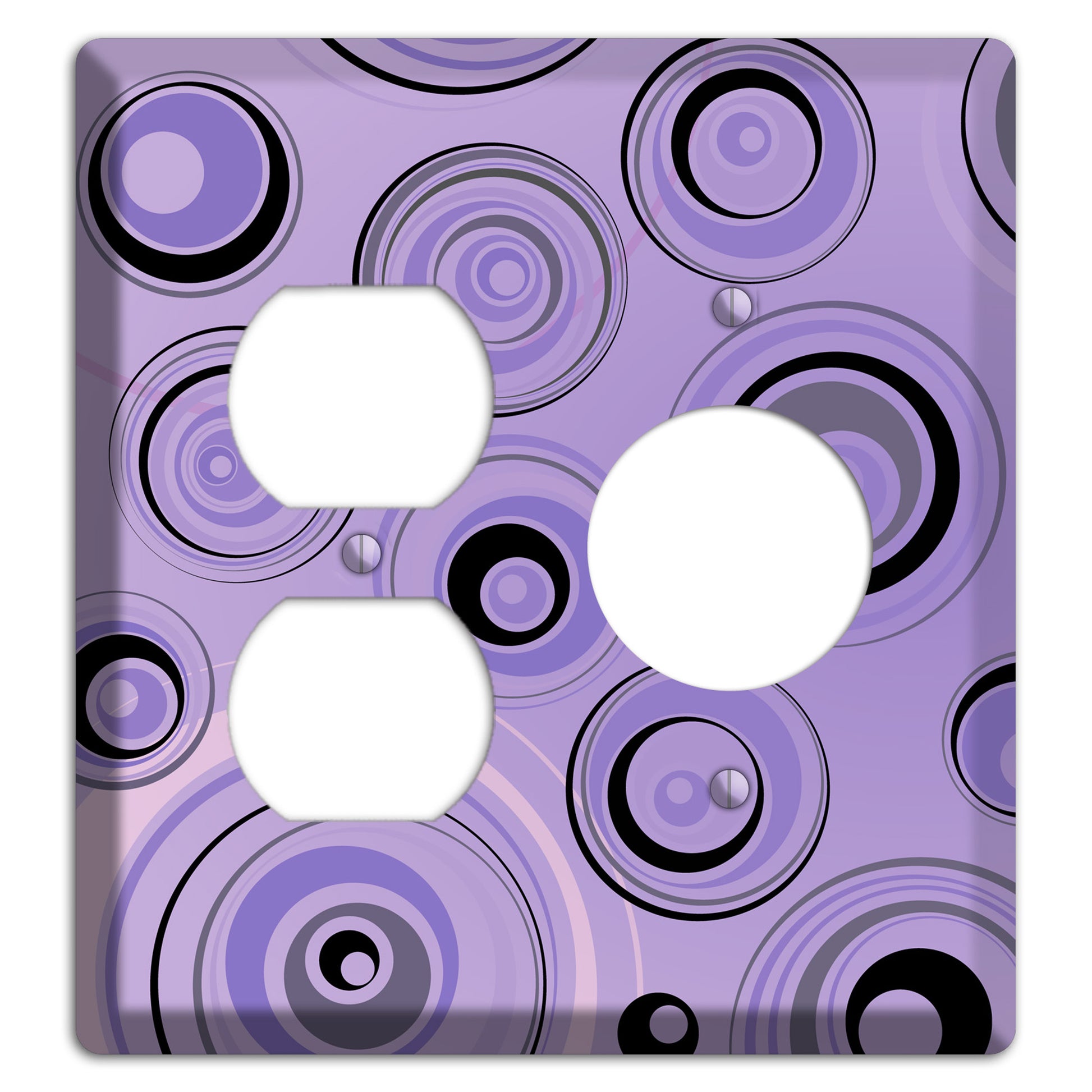 Lavender Circles Duplex / Receptacle Wallplate