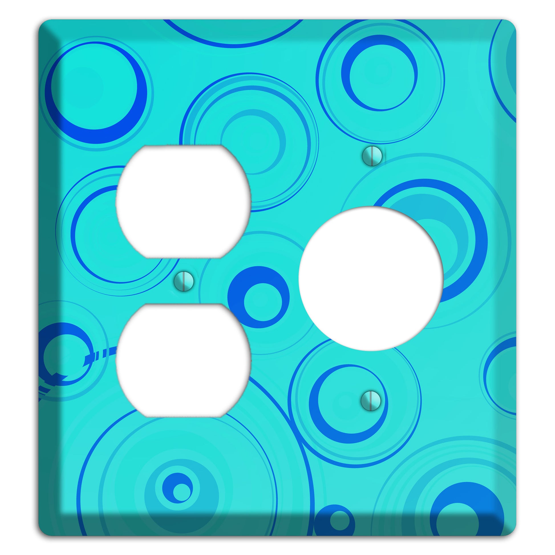 Turquoise Circles Duplex / Receptacle Wallplate
