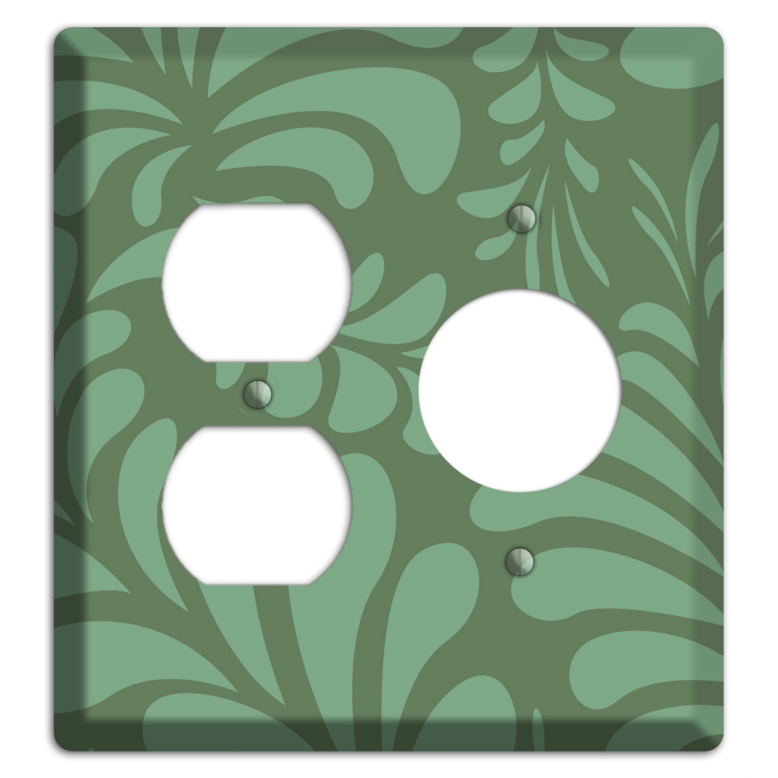 Green Herati Duplex / Receptacle Wallplate