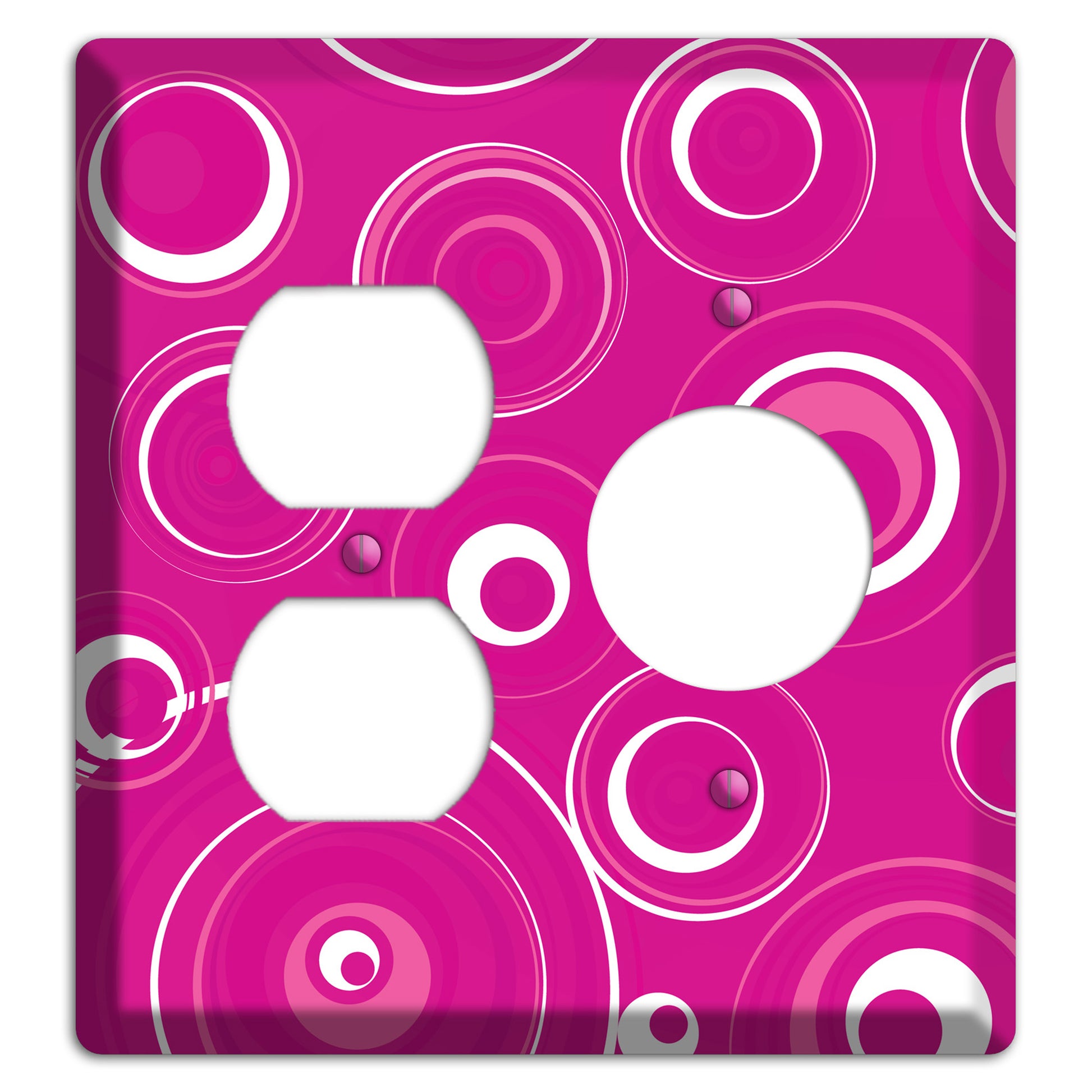 Dark Pink Circles Duplex / Receptacle Wallplate