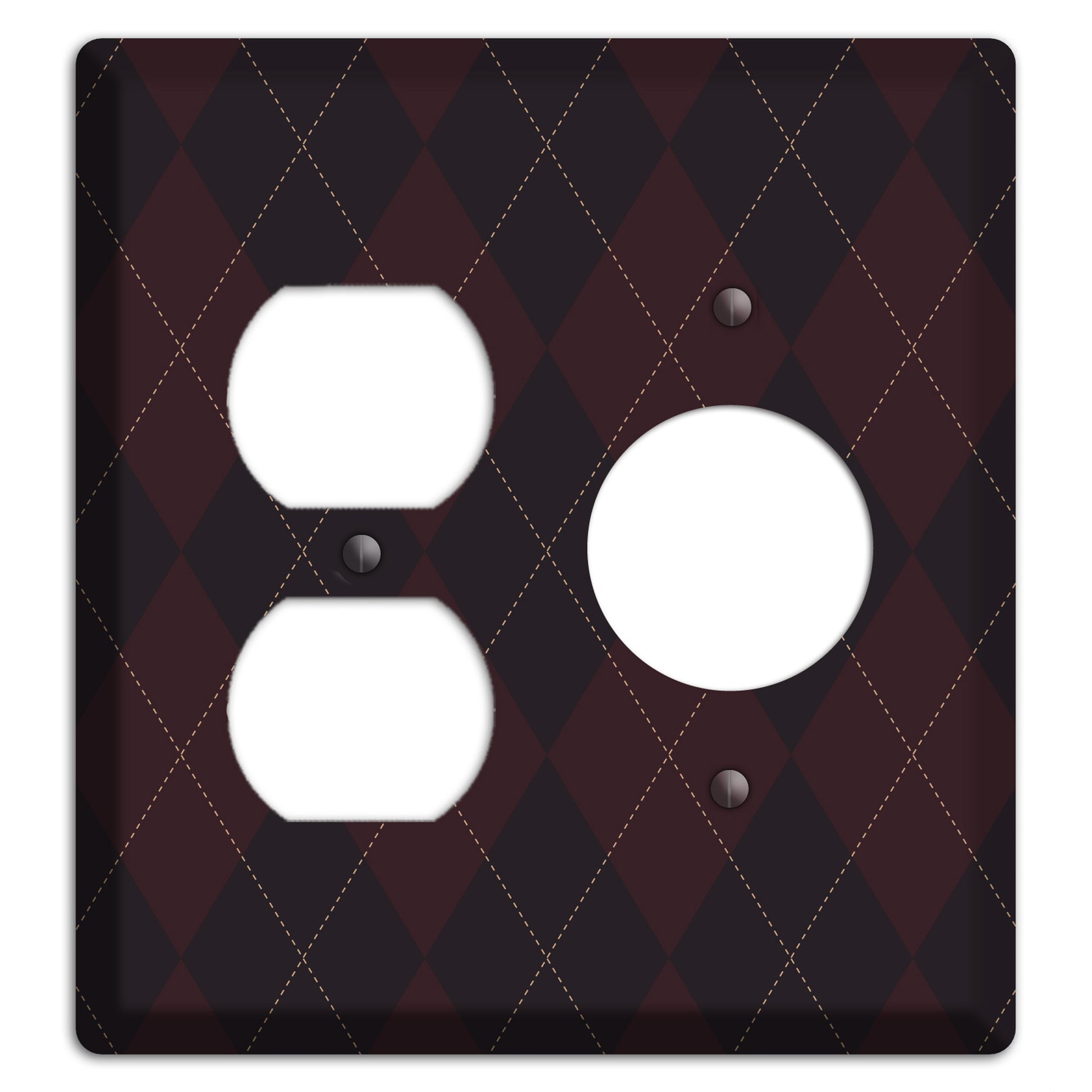 Black Argyle Duplex / Receptacle Wallplate