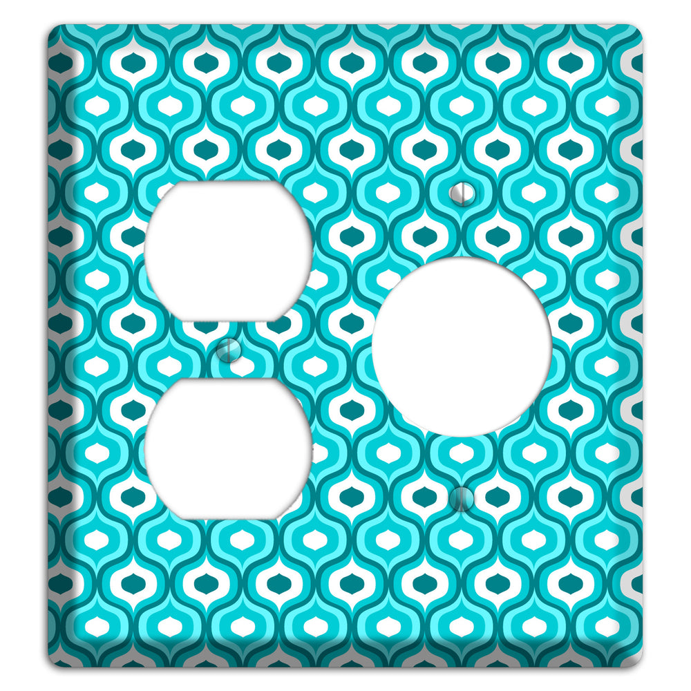 Multi Turquoise Double Scallop 2 Duplex / Receptacle Wallplate