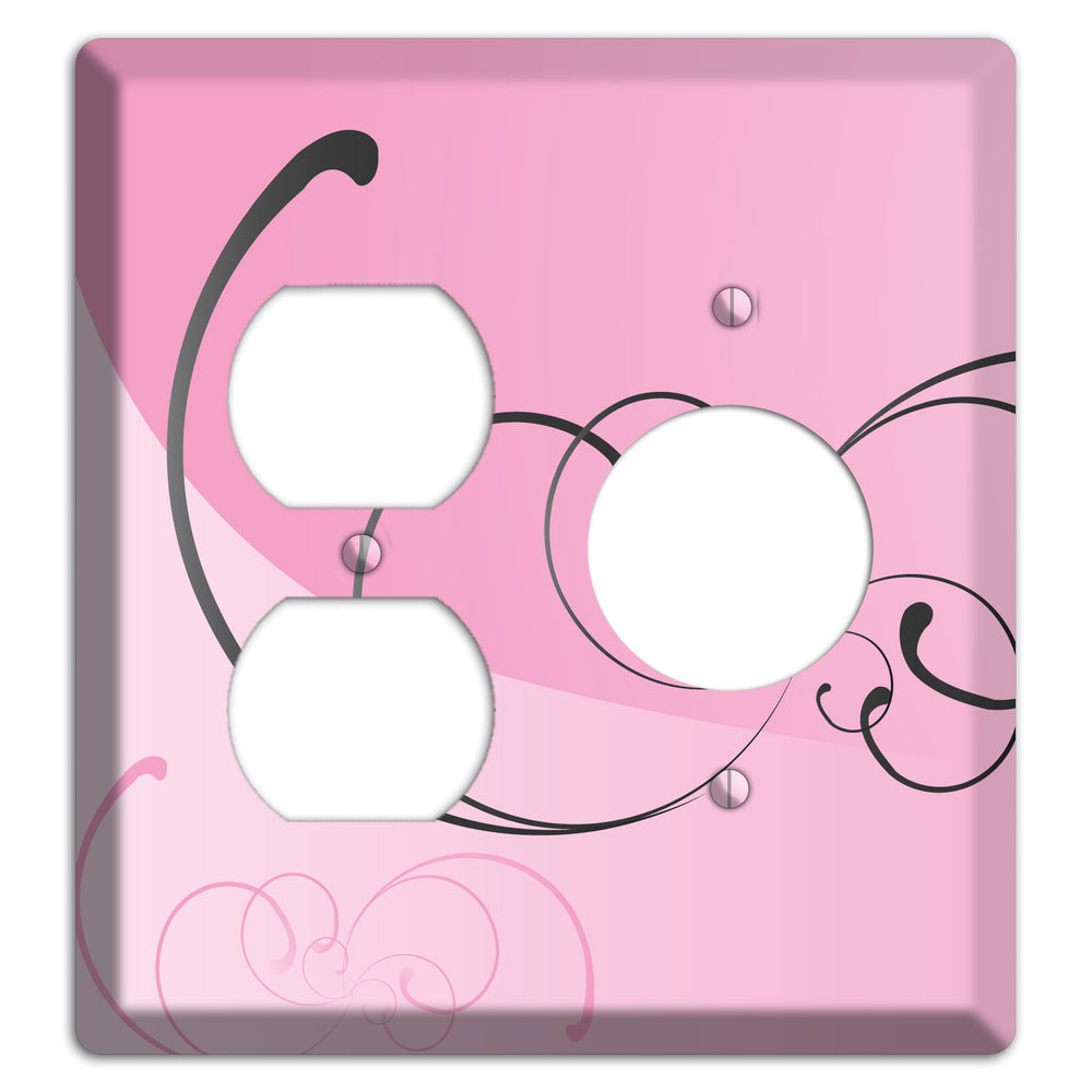Pink Swoop Duplex / Receptacle Wallplate