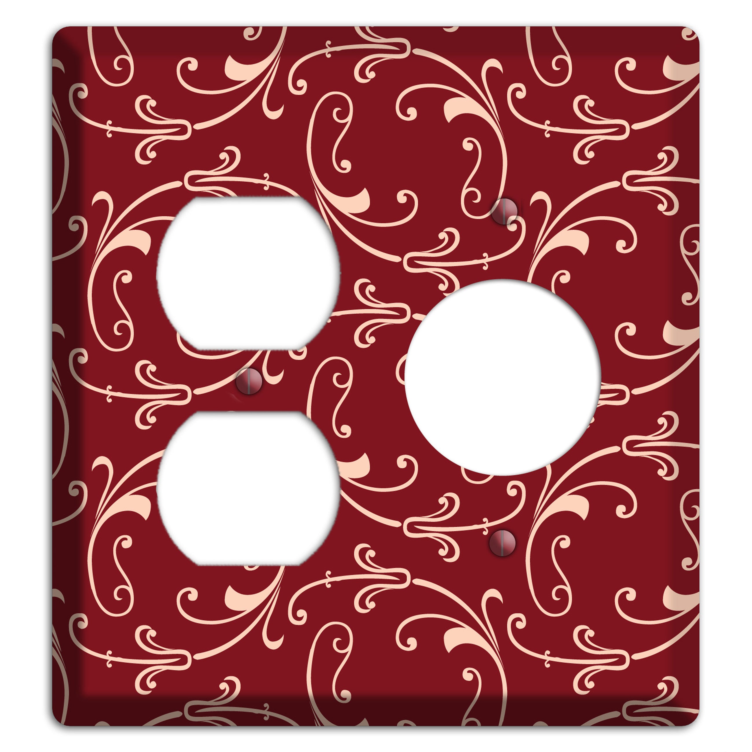 Burgundy Victorian Sprig Duplex / Receptacle Wallplate