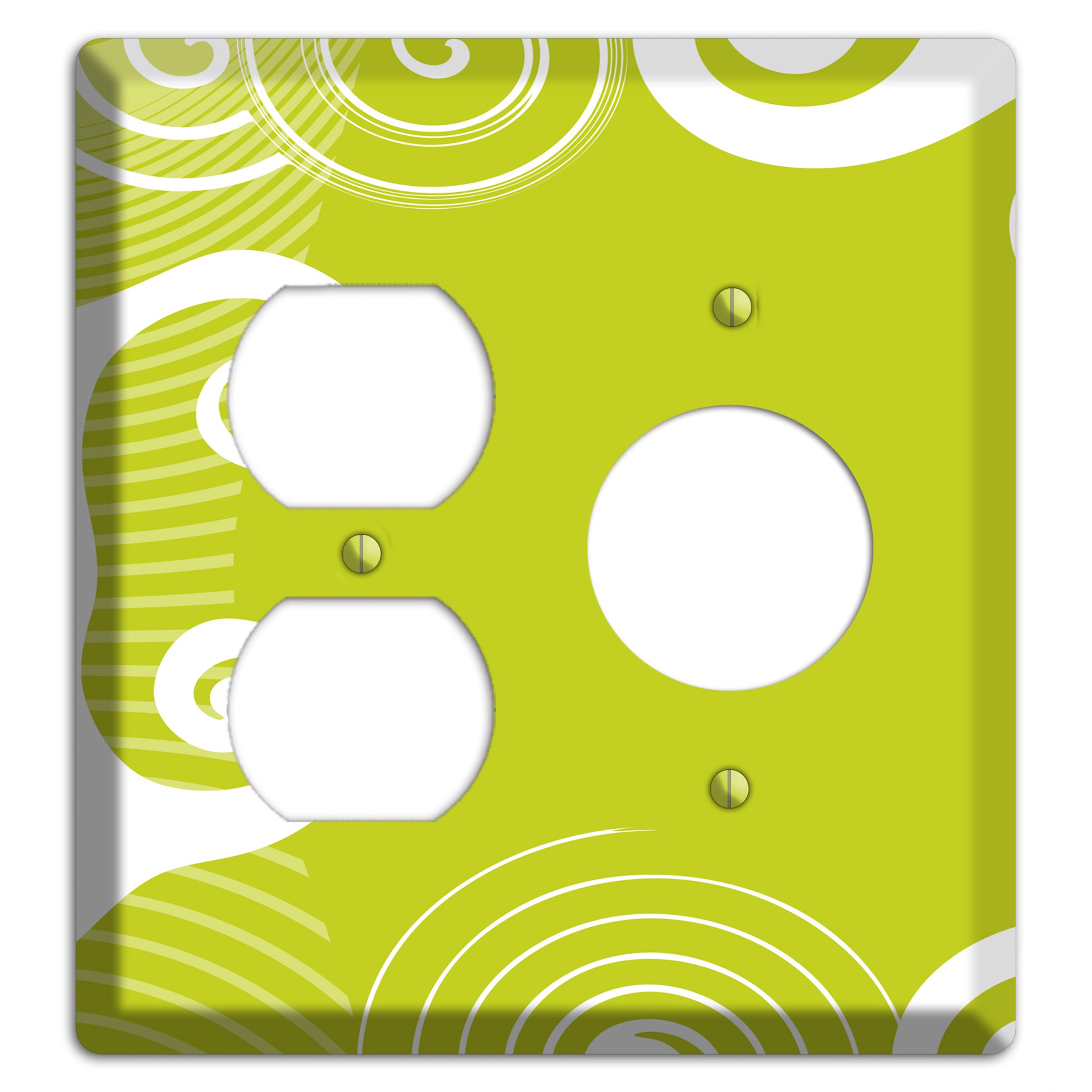 Abstract Green Duplex / Receptacle Wallplate
