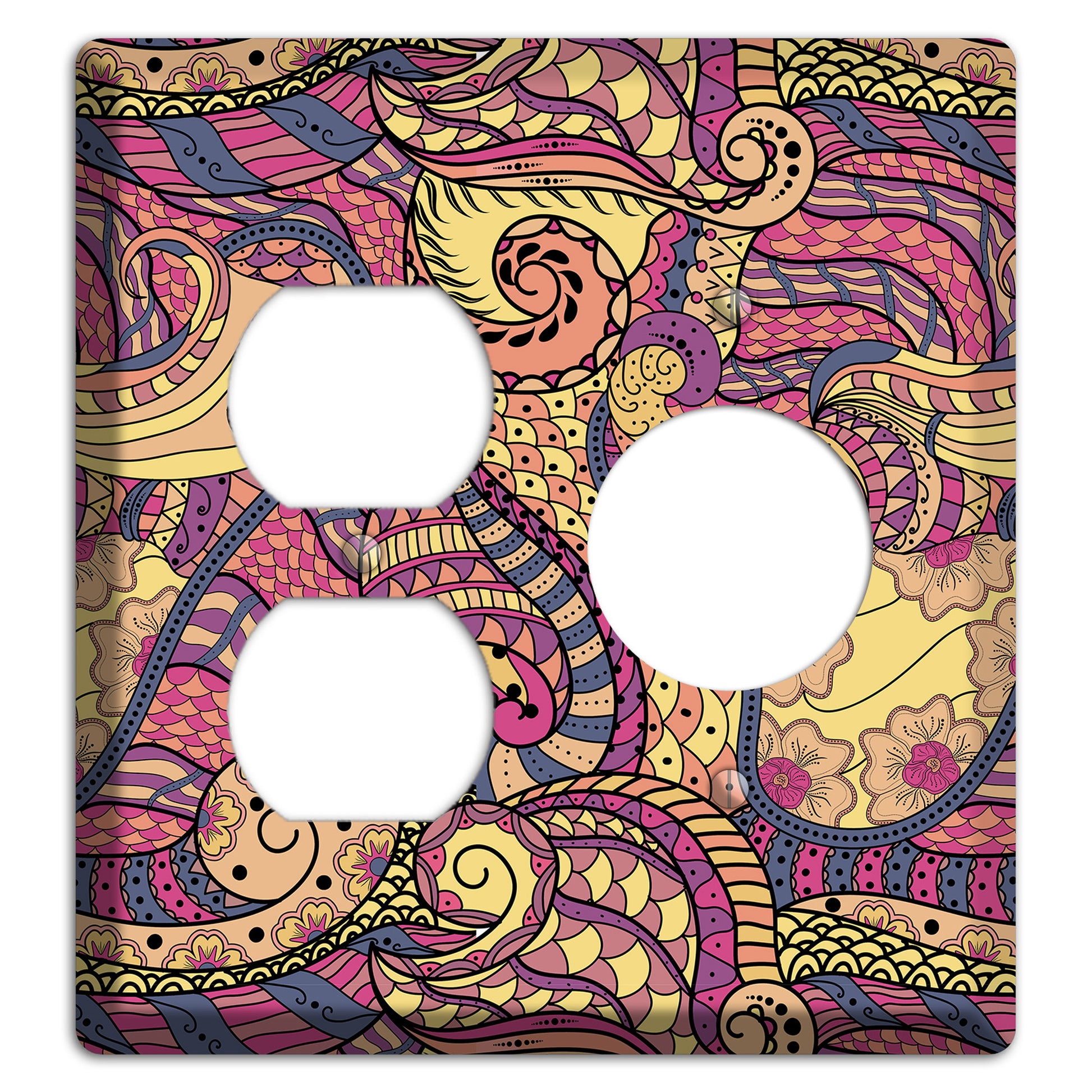 Retro Flourish 2 Duplex / Receptacle Wallplate