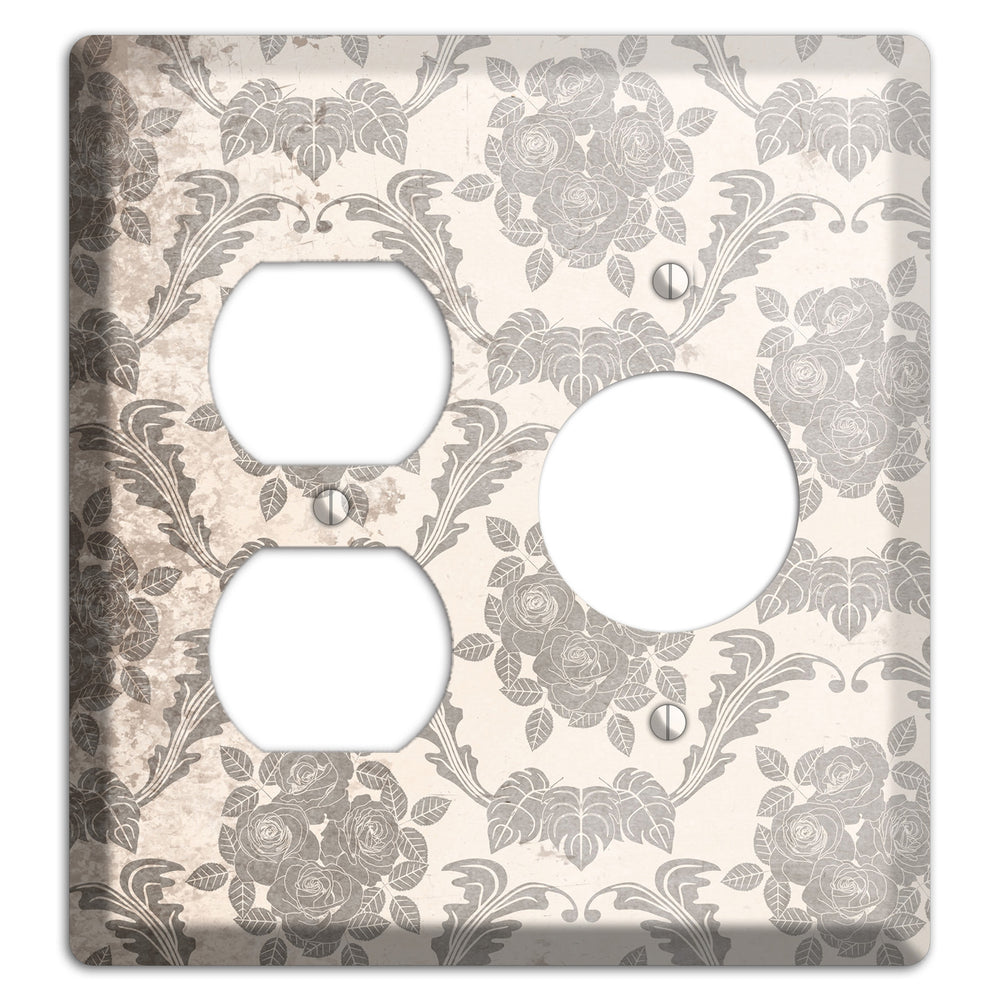 Pearl Bush Vintage Rose Damask Duplex / Receptacle Wallplate