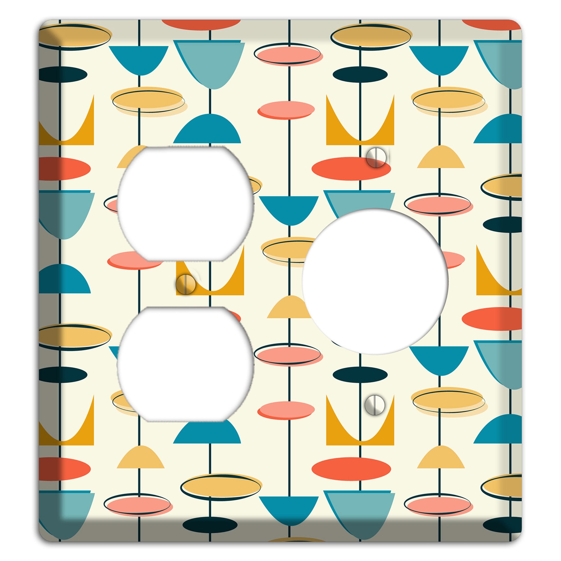 Retro Shapes Duplex / Receptacle Wallplate