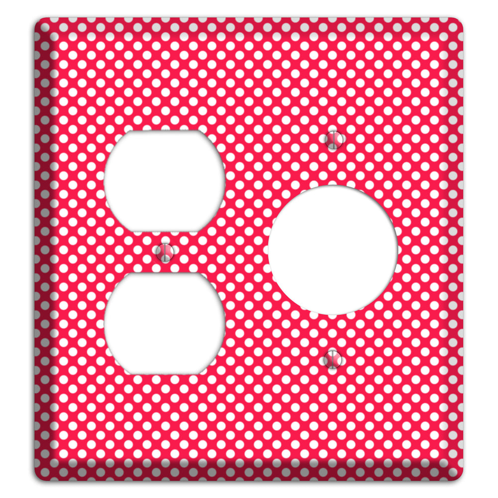 Fuschia with Pink Tiny Polka Dots Duplex / Receptacle Wallplate