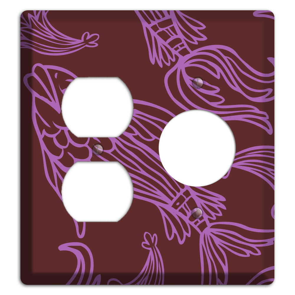 Purple and Pink Koi Duplex / Receptacle Wallplate