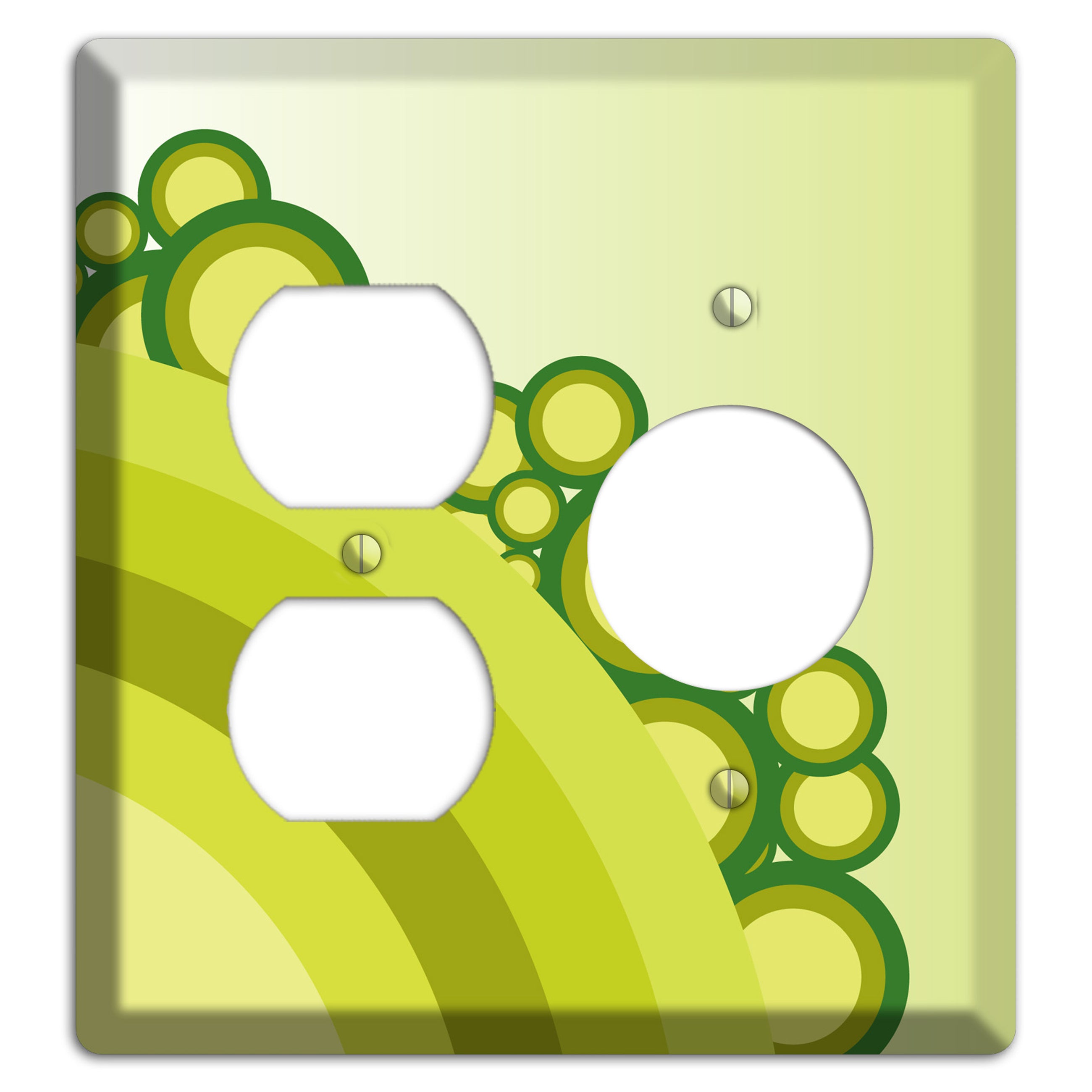 Green Rainbow Dots Duplex / Receptacle Wallplate