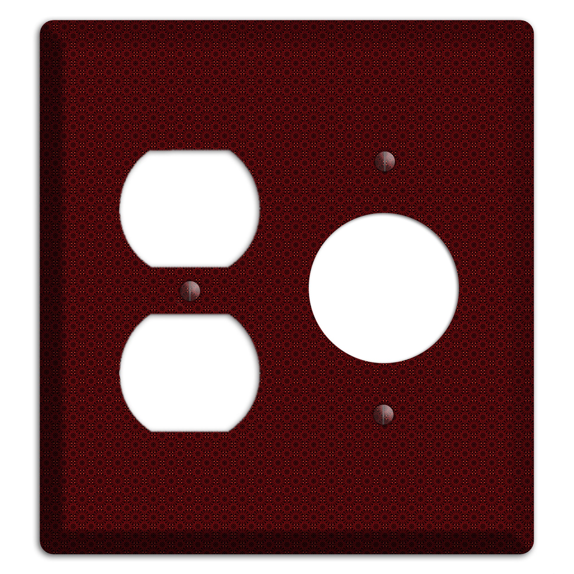 Maroon Tiny Checkered Foulard Duplex / Receptacle Wallplate